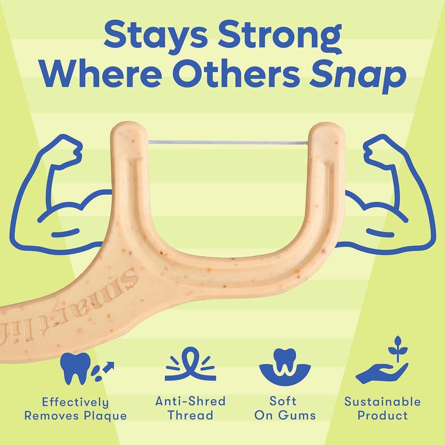 Palillos de Hilo Dental Biodegradables SmartLifeco - 100 Unidades Menta