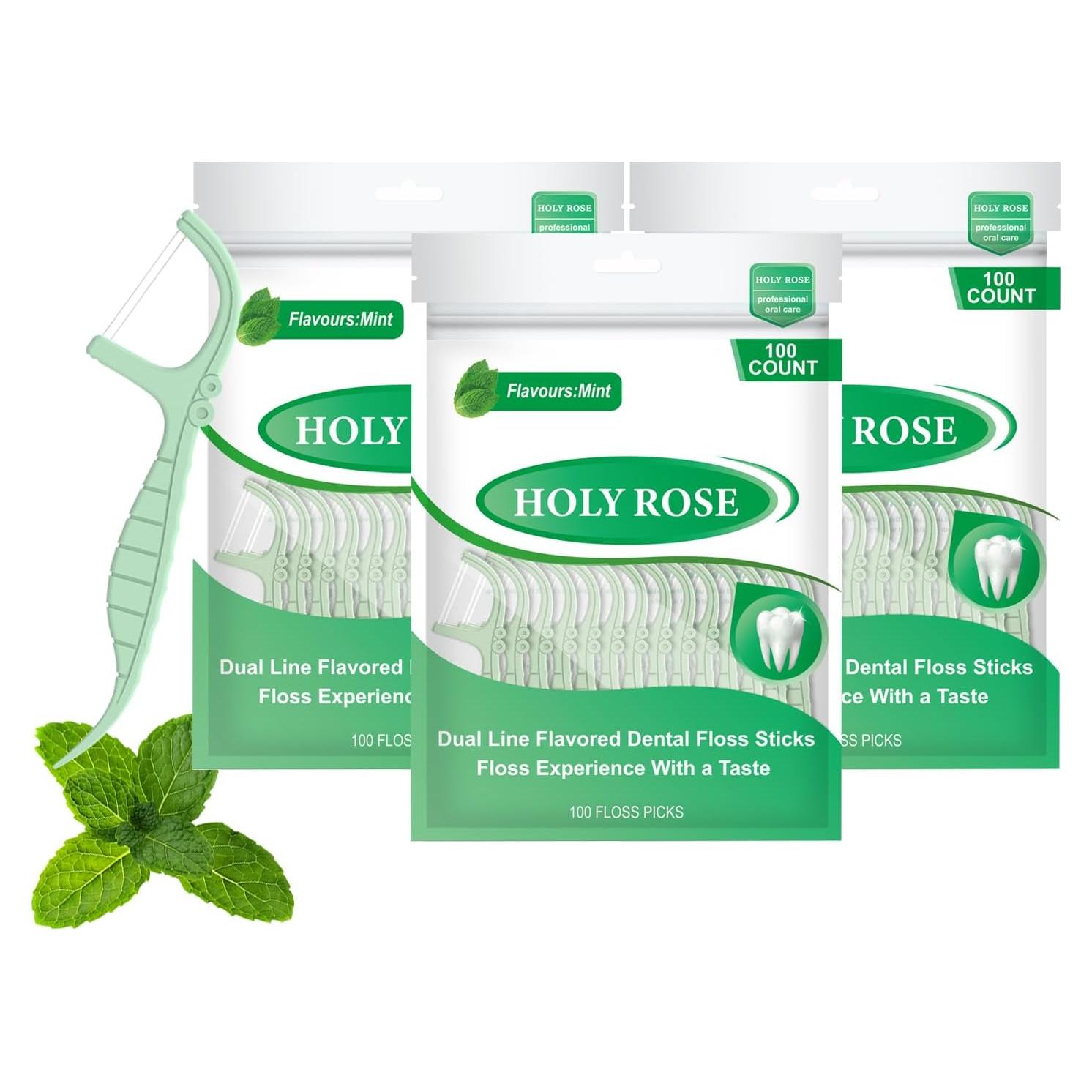 Palillos de Hilo Dental de Menta Holy Rose - 300 Unidades