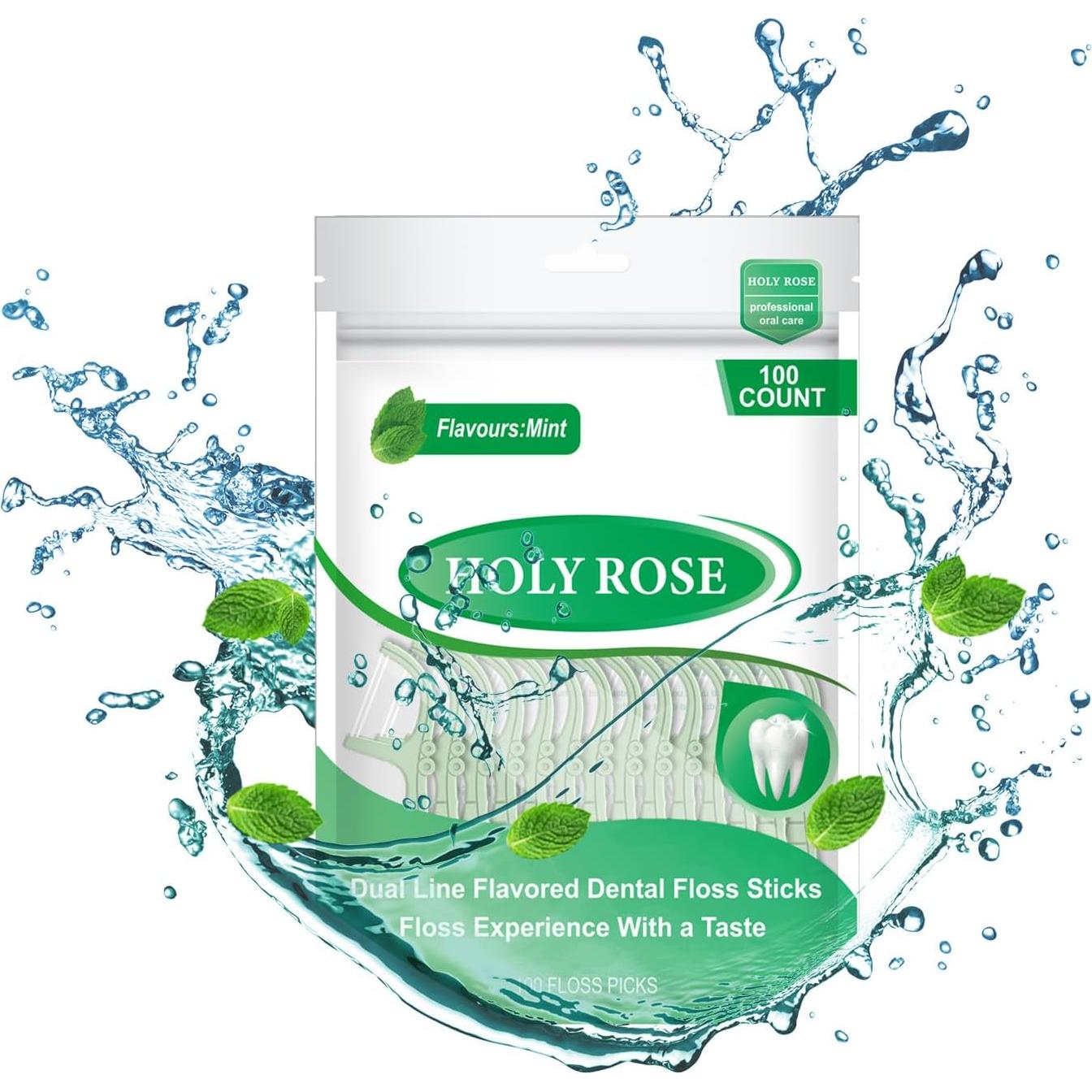 Palillos de Hilo Dental de Menta Holy Rose - 300 Unidades