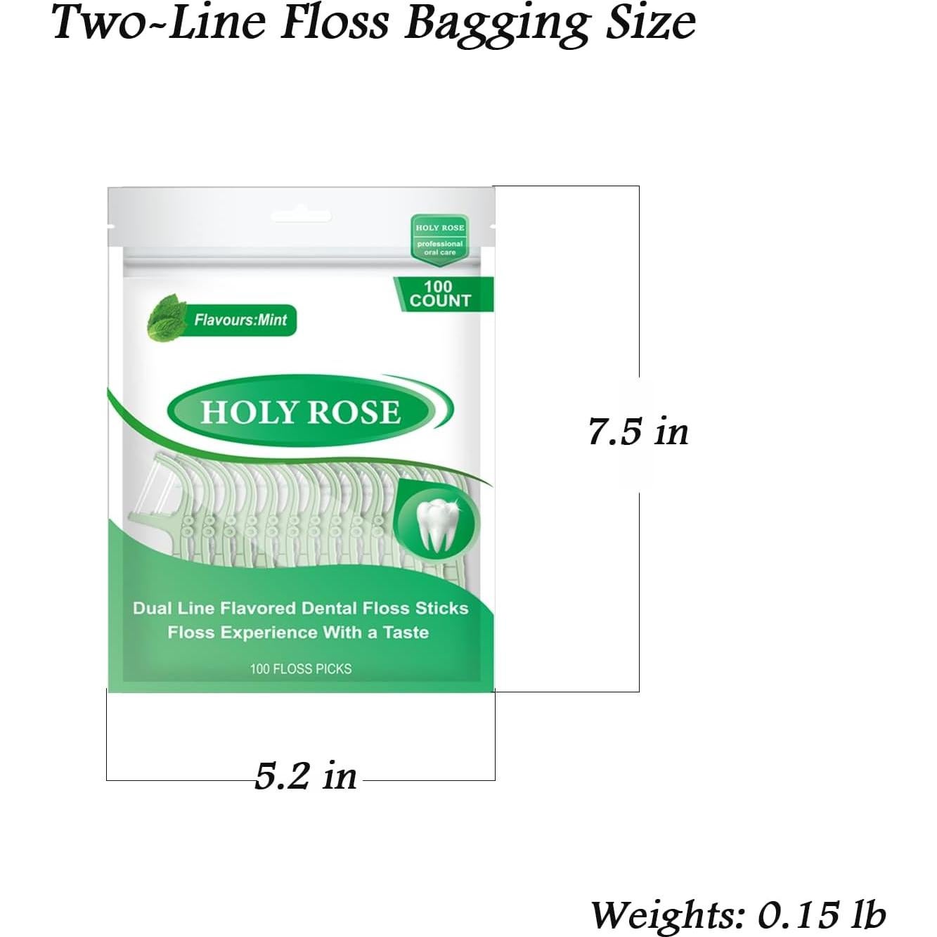 Palillos de Hilo Dental de Menta Holy Rose - 300 Unidades