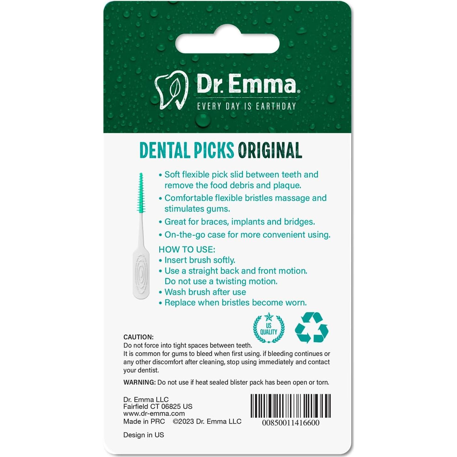 Picks Dentales Dr. Emma Menta Suave 200 Unidades
