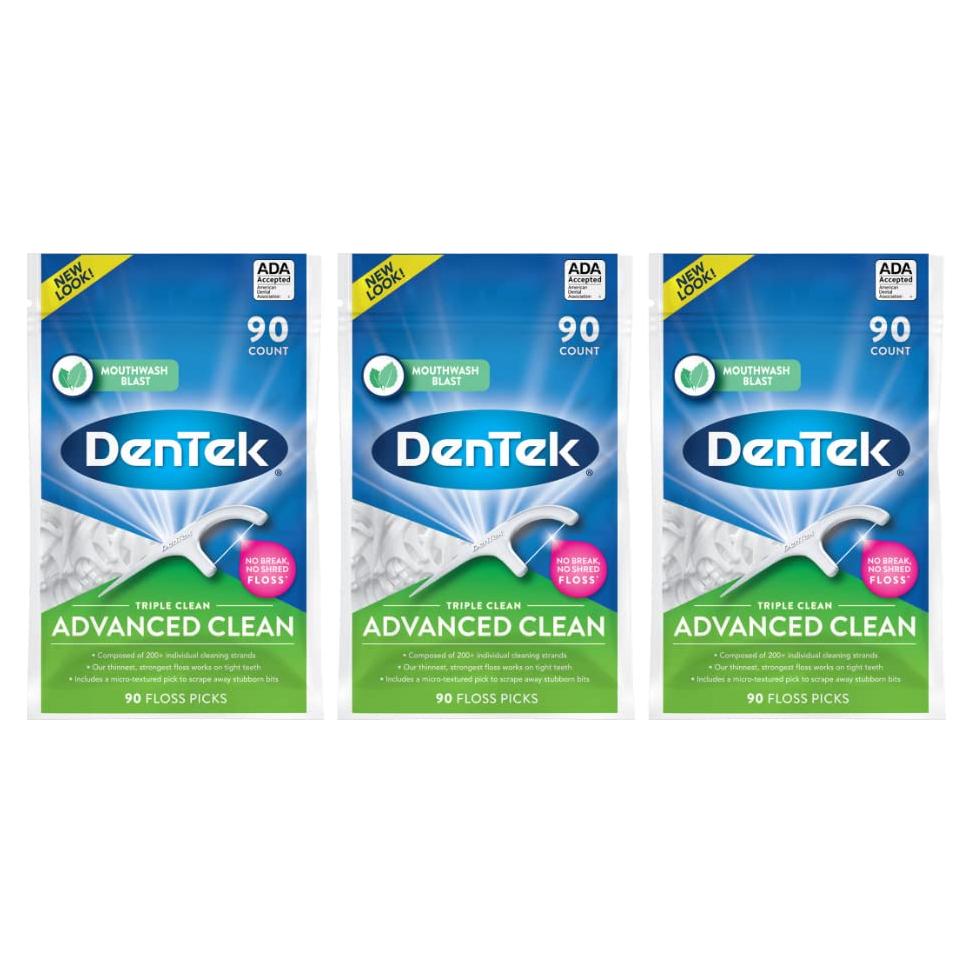 Palillos de Hilo Dental DenTek Triple Clean - 90 Unidades