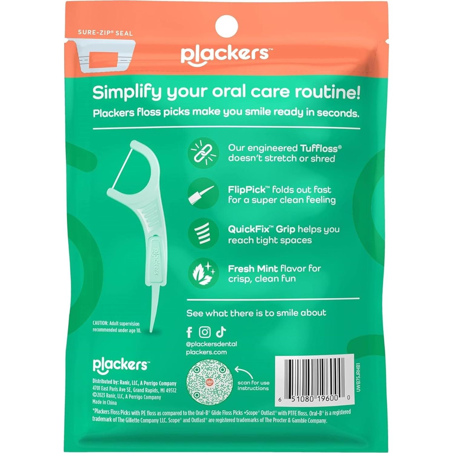 Palillos de Hilo Dental Plackers Micro Mint - 90 Unidades