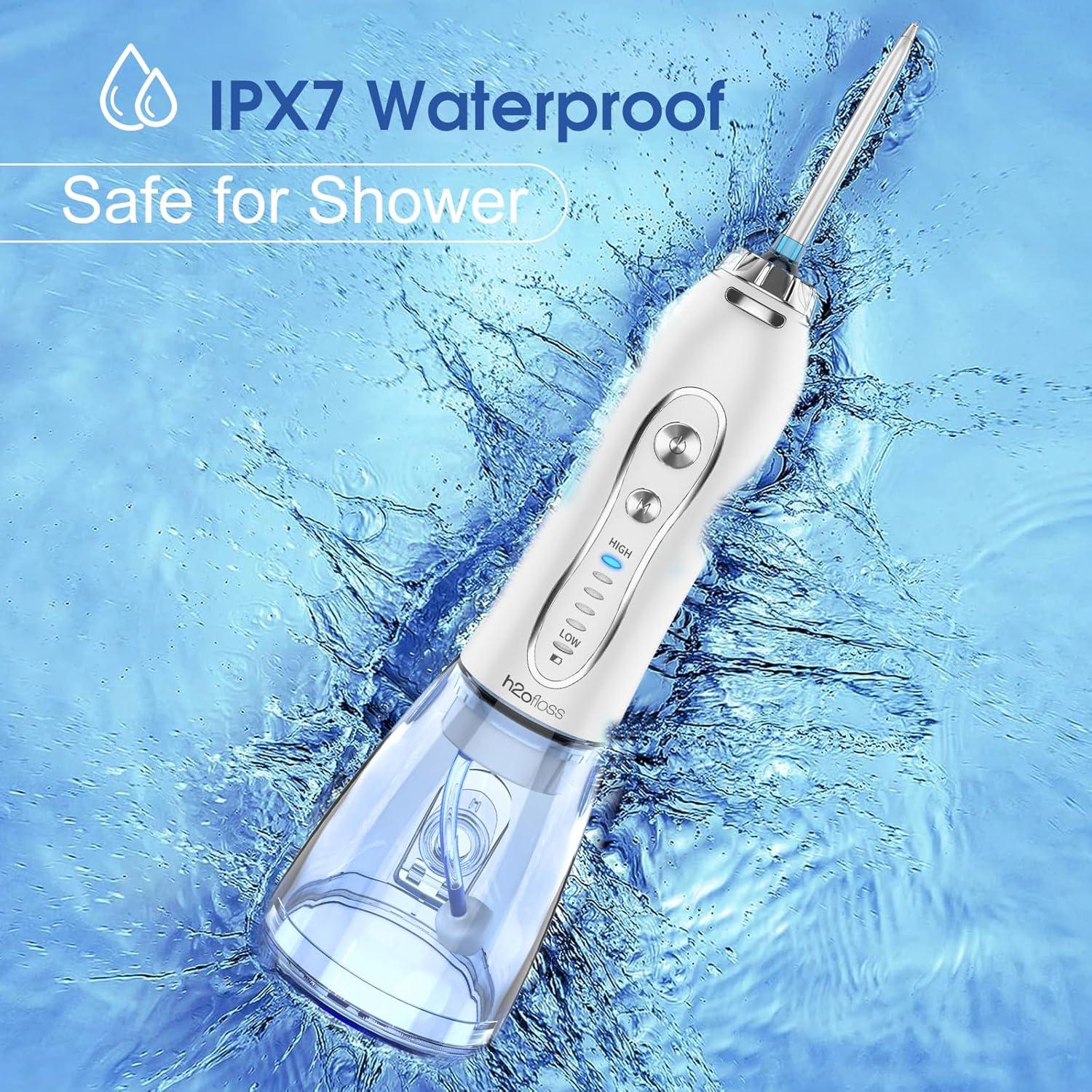 Irrigador Dental Portátil H2ofloss HF-6 5 Modos IPX7 300ml