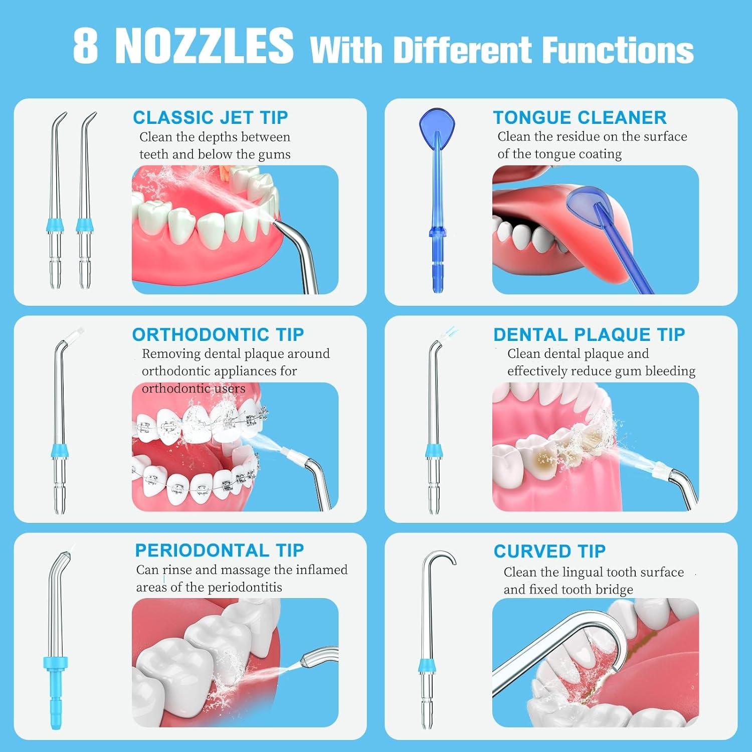 Consejos de Reemplazo Waterpik - 8 Piezas para Irrigador Dental