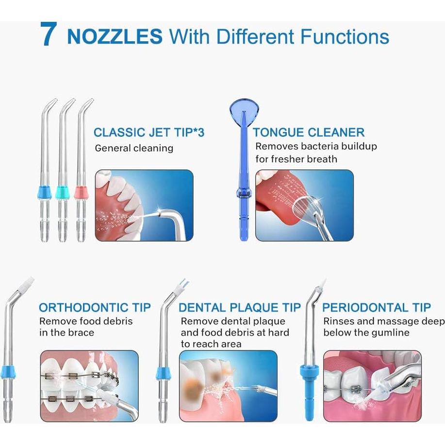 Puntas de chorro de agua TUREWELL para irrigador bucal 7PCS