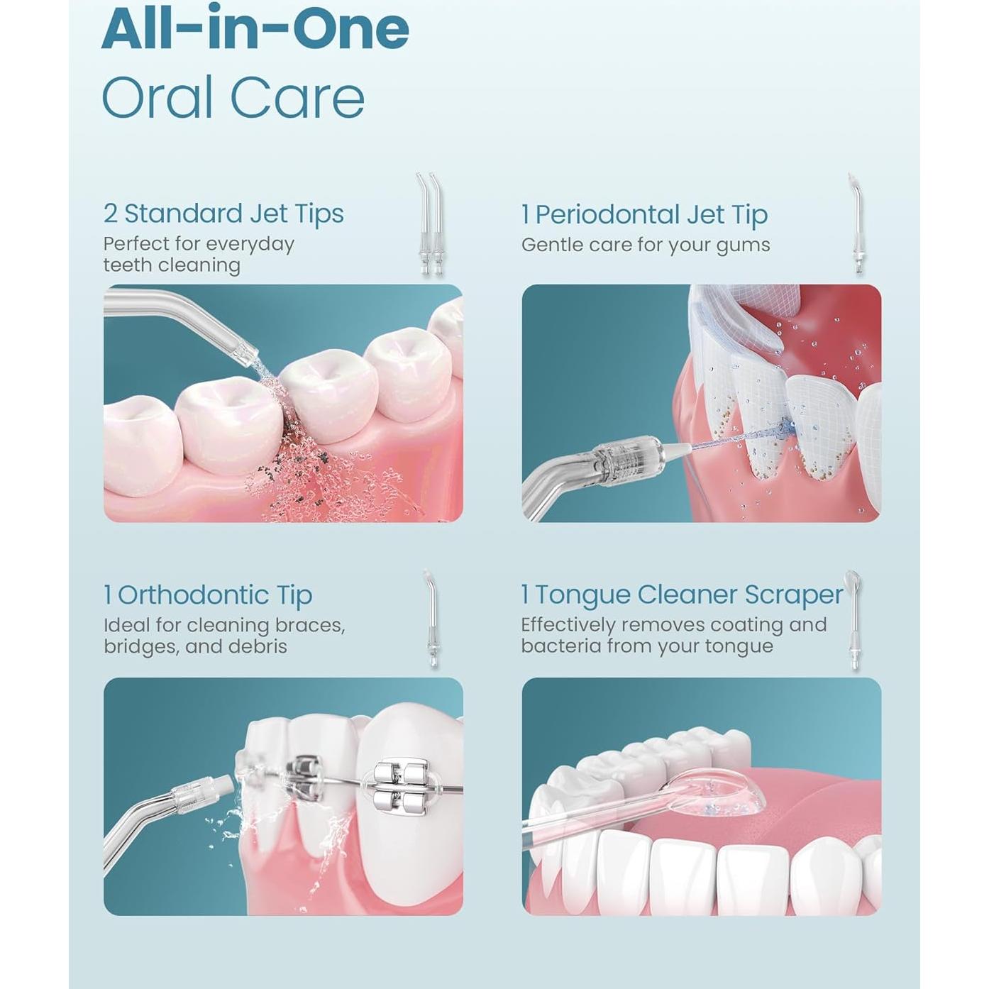 Irrigador Dental de Agua Onlyone FC5090 Rosa 300ml Portátil