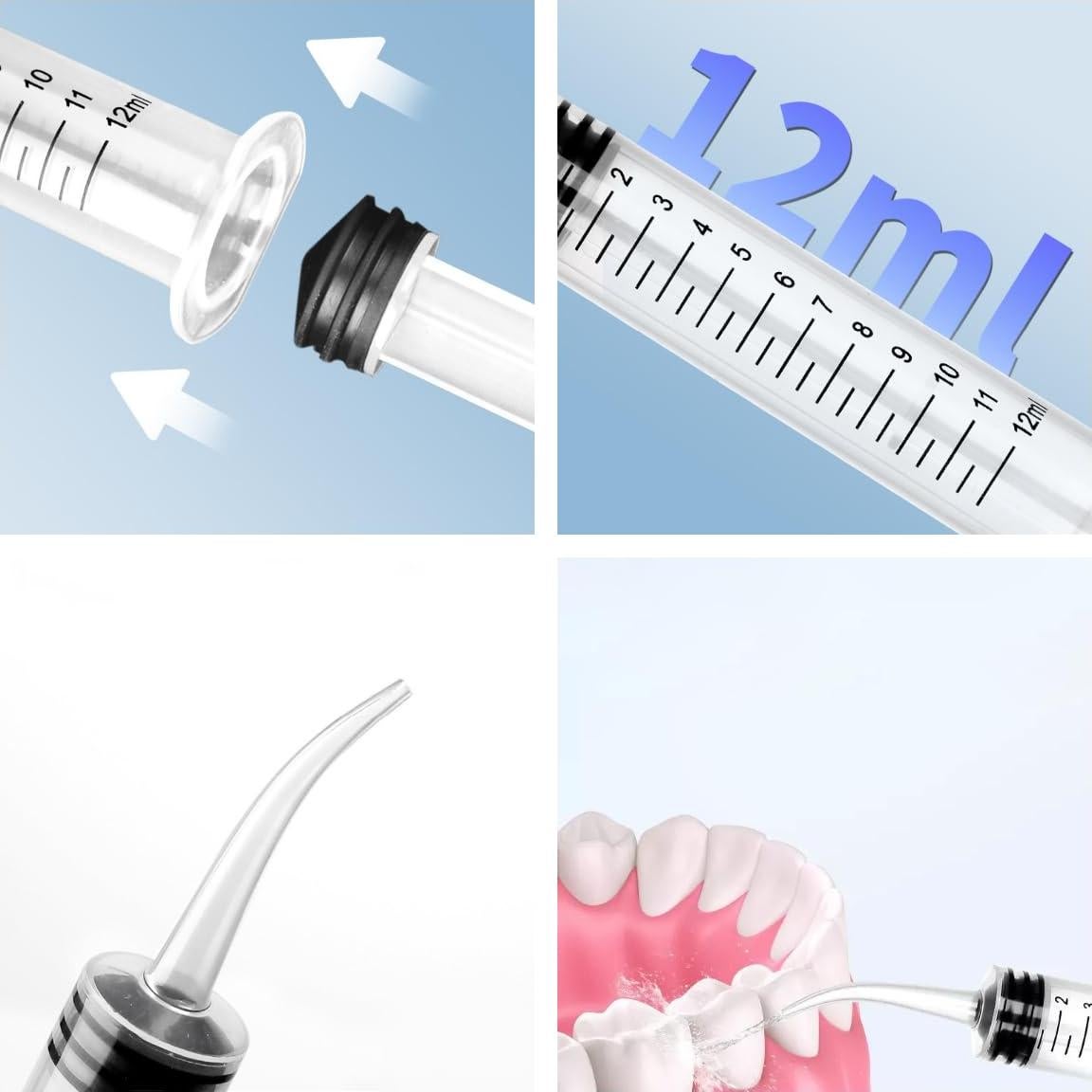 Paquete de 10 Jeringas Dentales Desechables 12ml YAMHOHO
