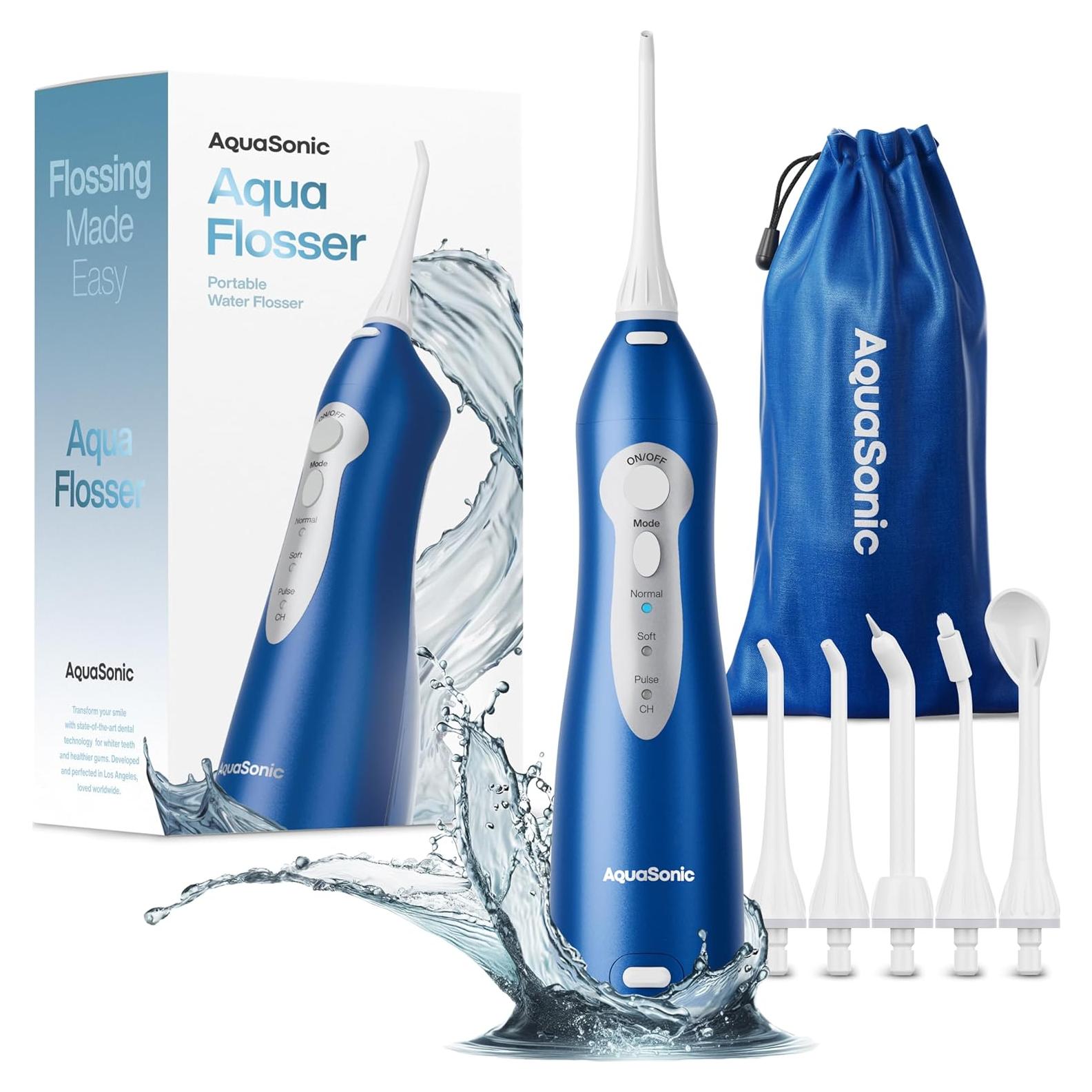 Irrigador de Agua AquaSonic ASFLOSBLU Recargable Inalámbrico