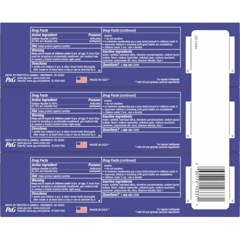 Pasta Dental Blanqueadora Crest 3D White Menta Radiante 3x93.4g