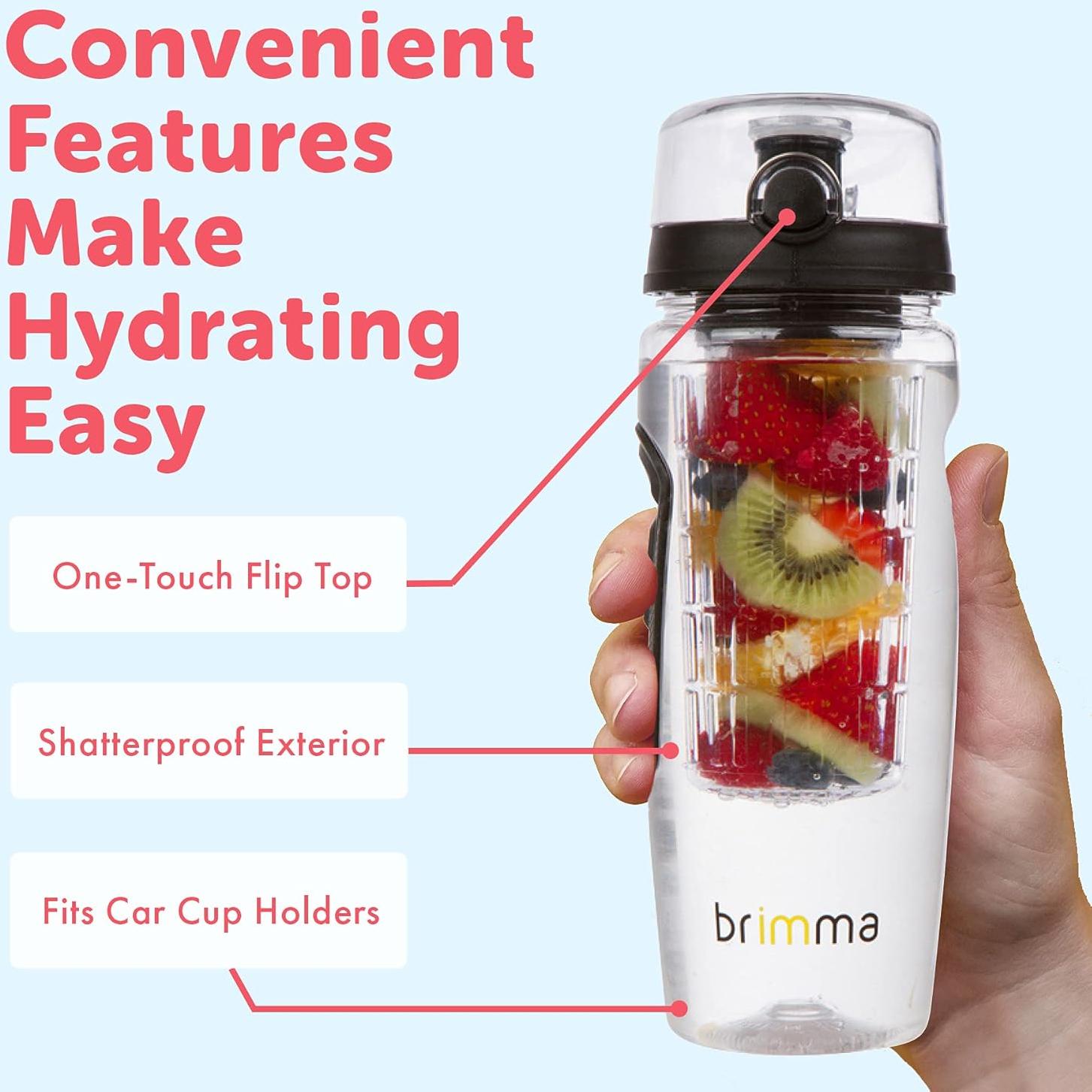 Botella de Agua Infusora de Frutas Brimma 0.91L a Prueba de Fugas