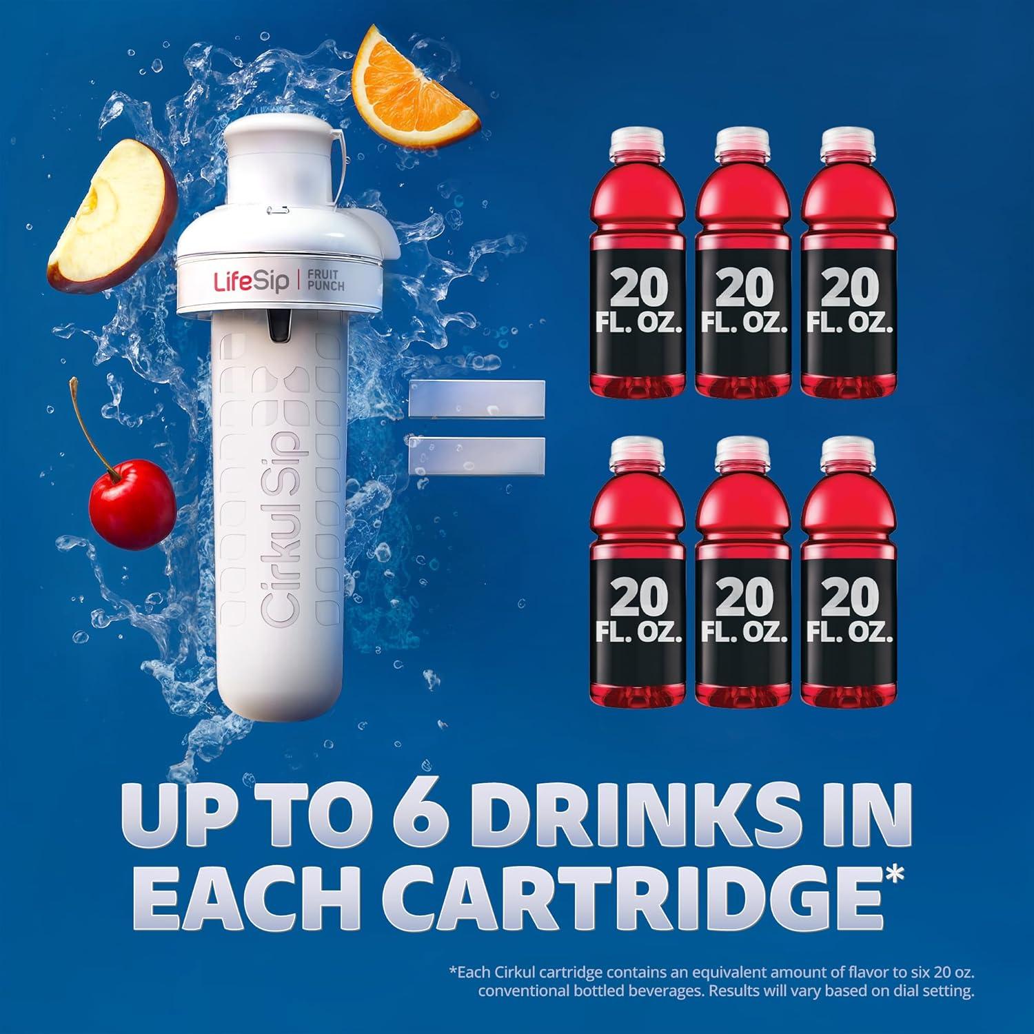 Botella de Agua Cirkul 22oz (650ml) + 2 Cartuchos Sabor