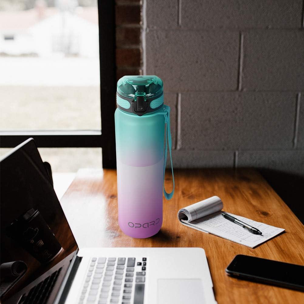 Botella de Agua Deportiva Opard 1000ml con Marcador de Tiempo