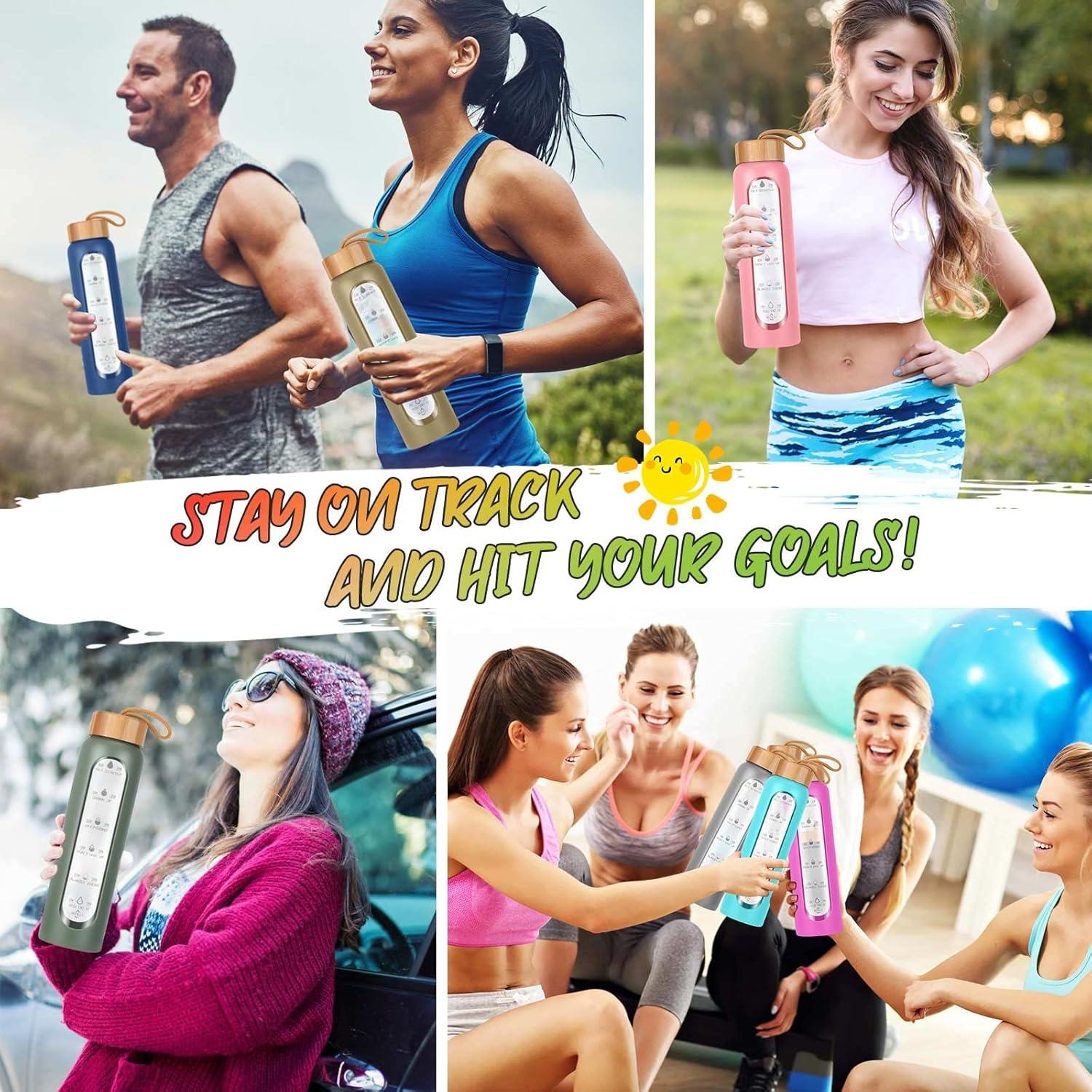 Botella de Agua de Vidrio Aqulea 32 Oz Verde con Infusor