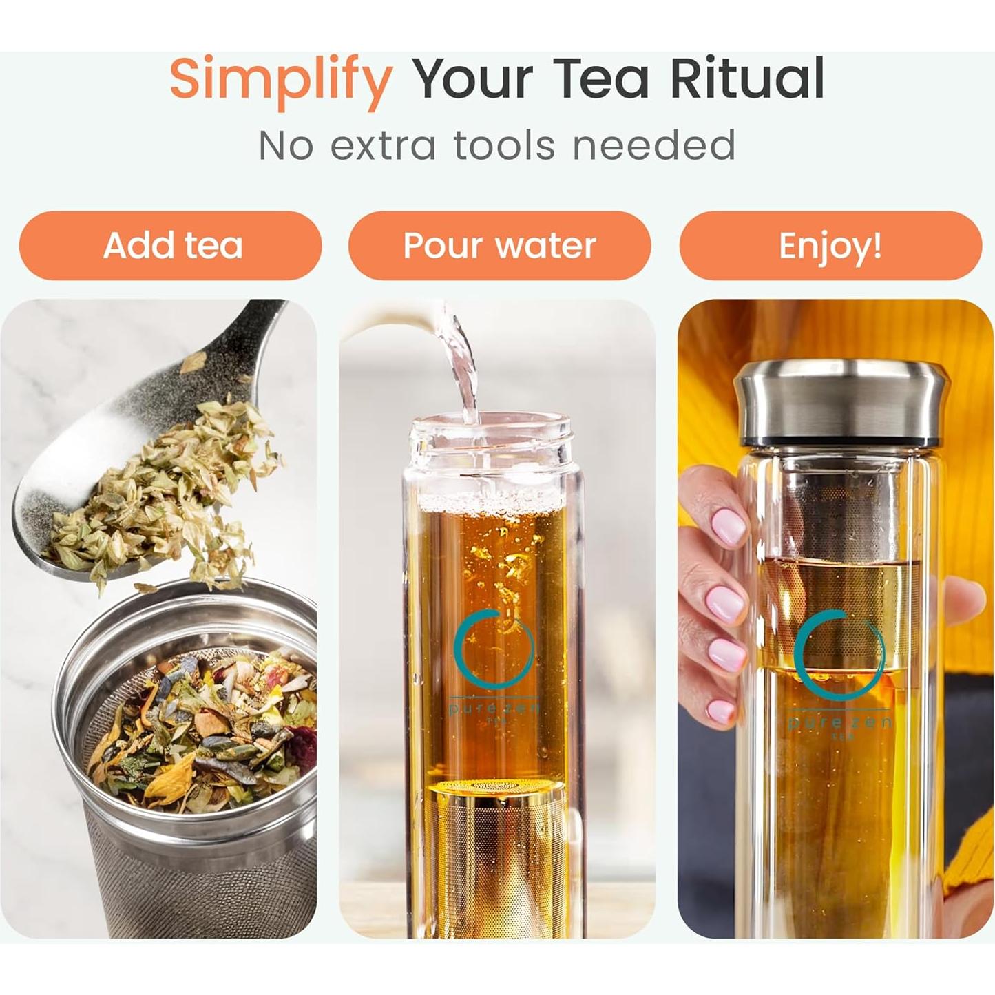 Taza de Té Pure Zen 400 ml con Infusor de Acero Inoxidable