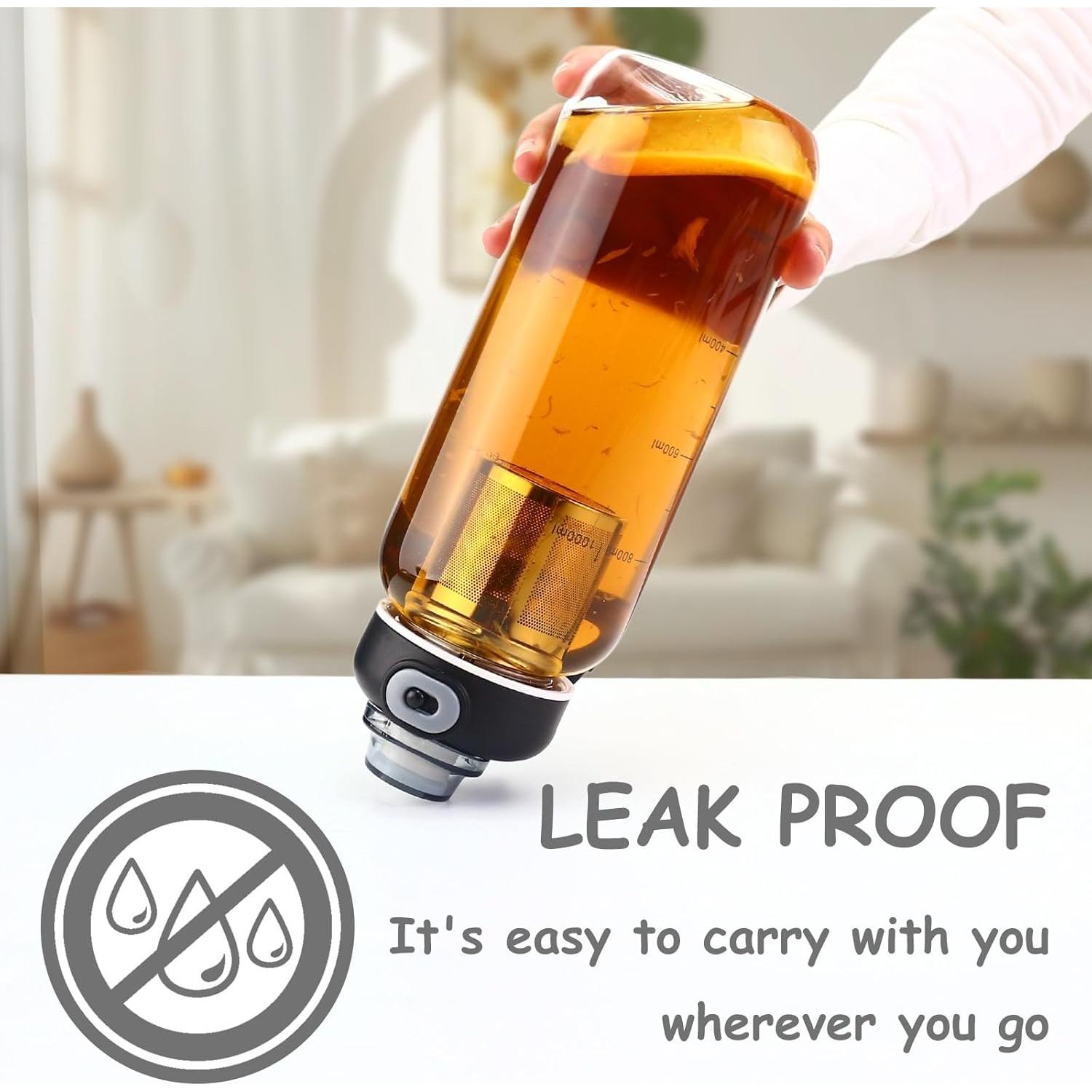 Botella de Agua de Vidrio 1006ml con Infusor CHPINDAM