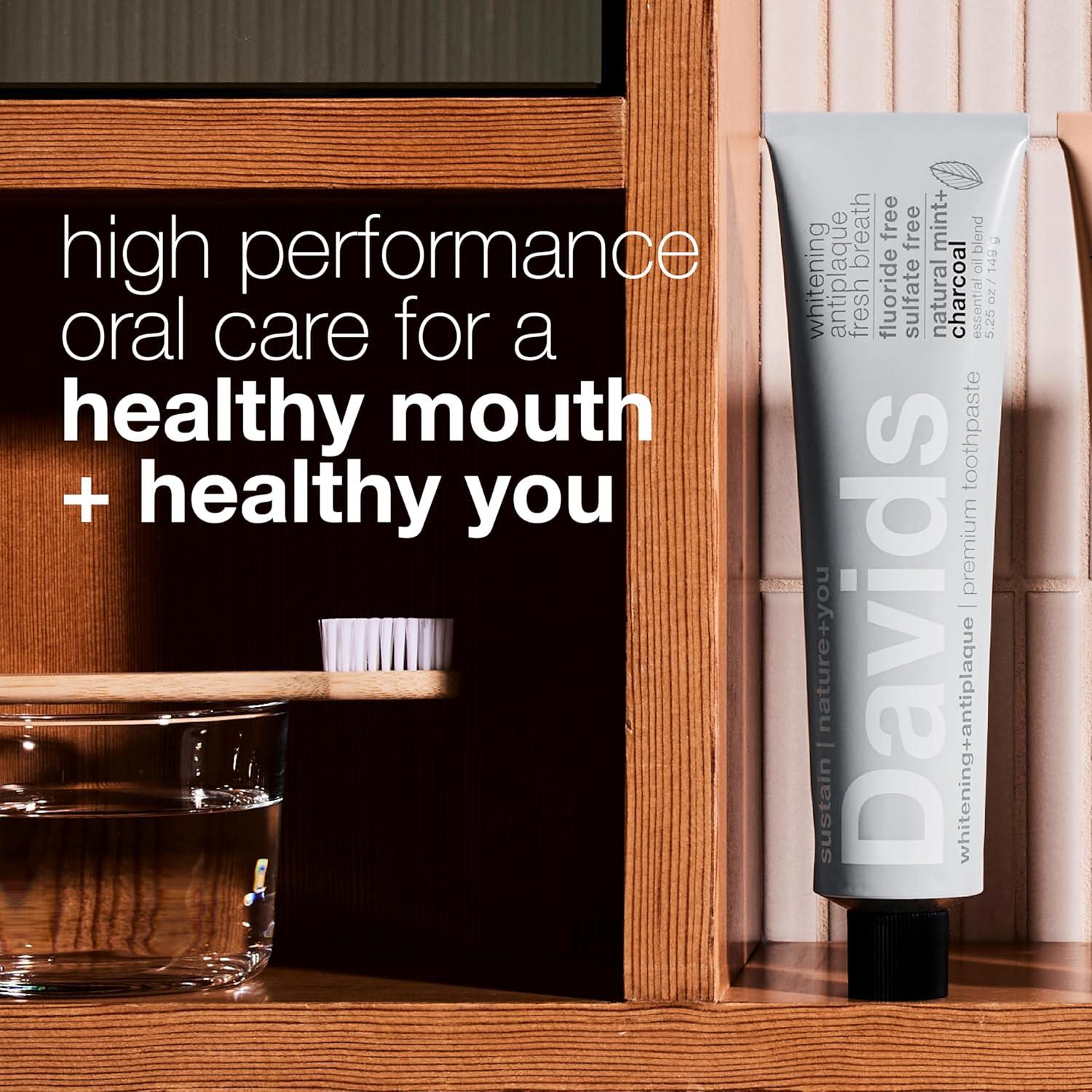 Pasta de Dientes de Carbón Davids 149.69g Blanqueamiento Natural