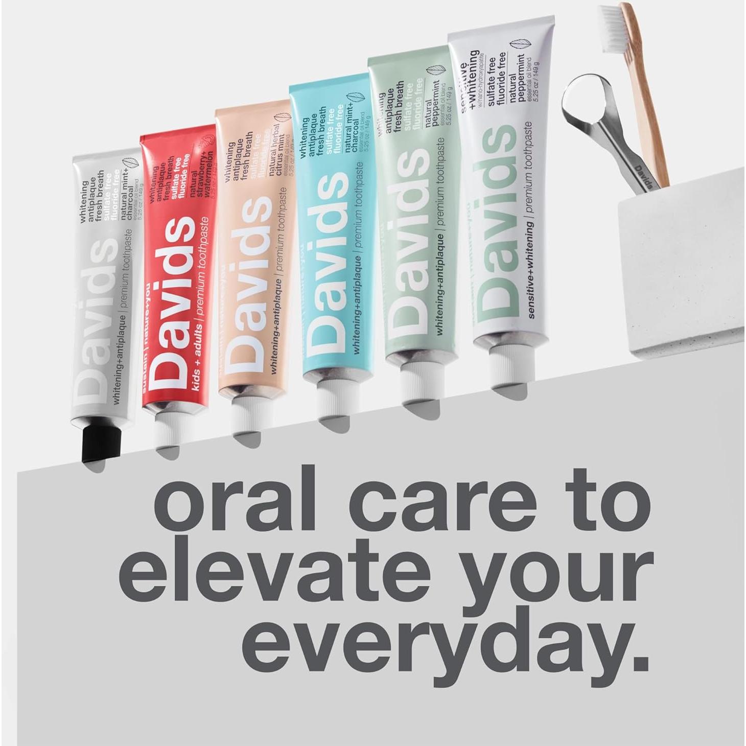 Pasta de Dientes de Carbón Davids 149.69g Blanqueamiento Natural