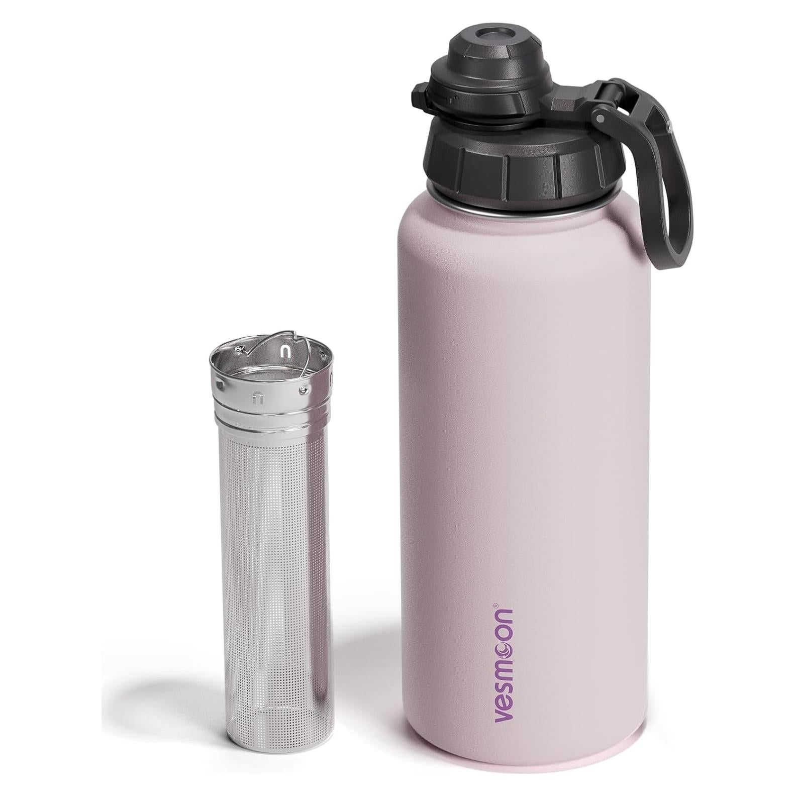 Botella Infusora de Té Vesmoon 0.95L Acero Inoxidable Lila