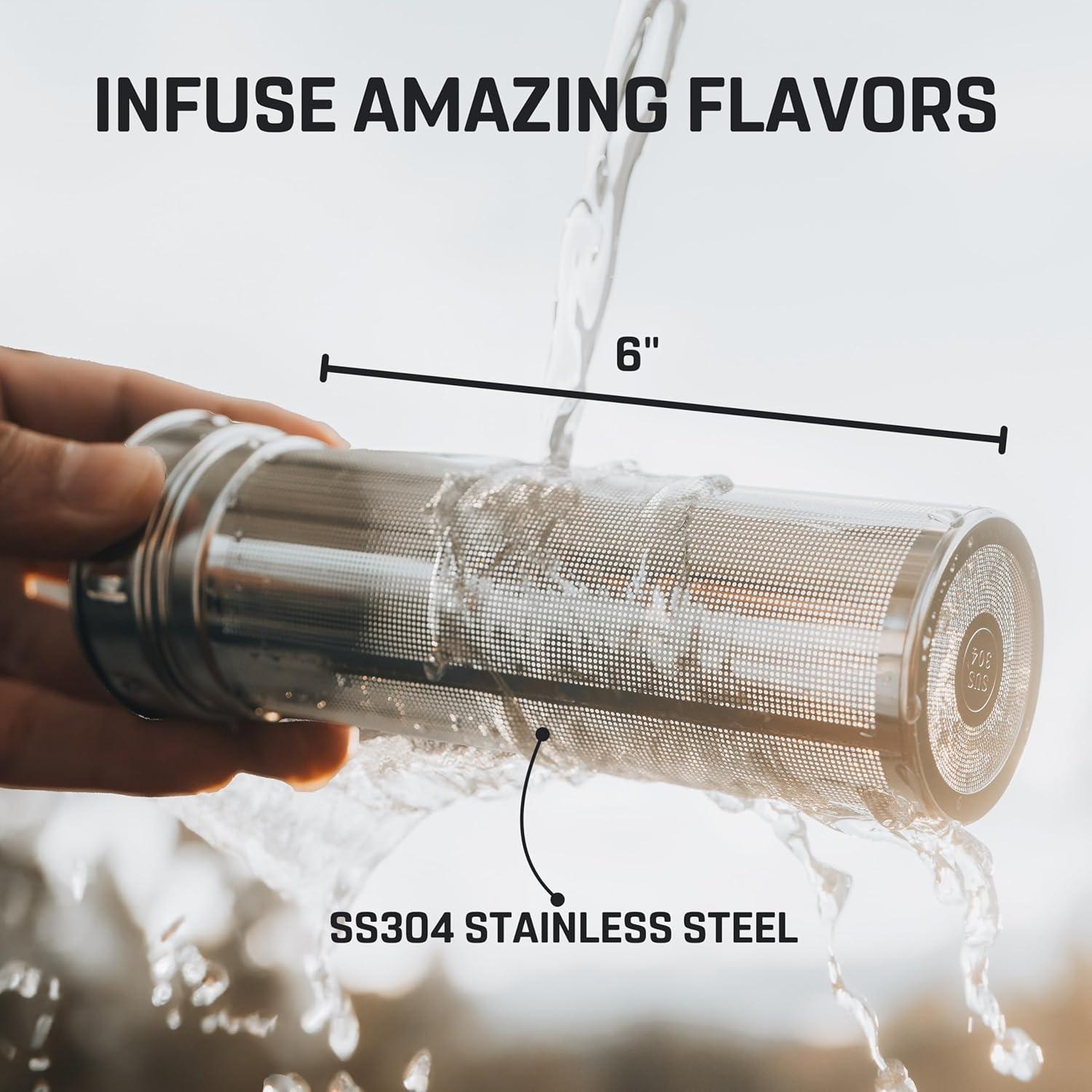 Botella Infusora de Té Vesmoon 0.95L Acero Inoxidable Lila