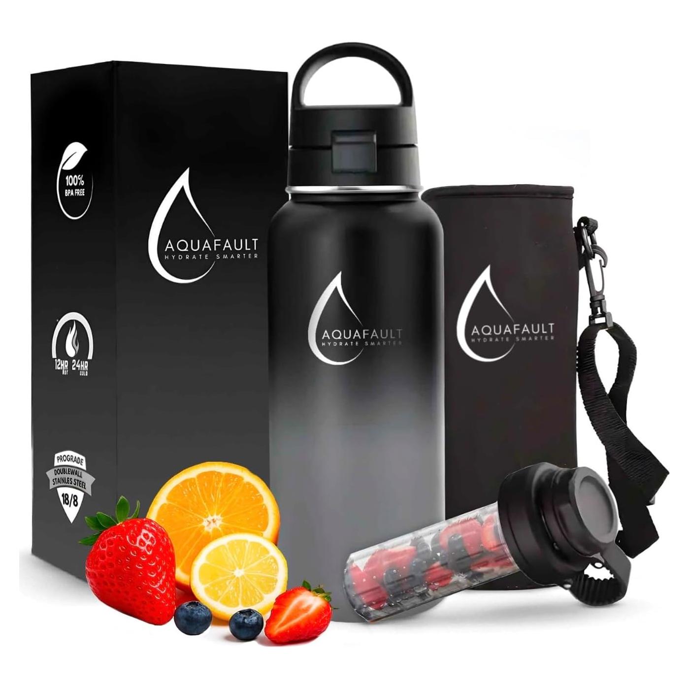 Botella Infusora Aquafault 1000ml Acero Inoxidable A Prueba de Fugas