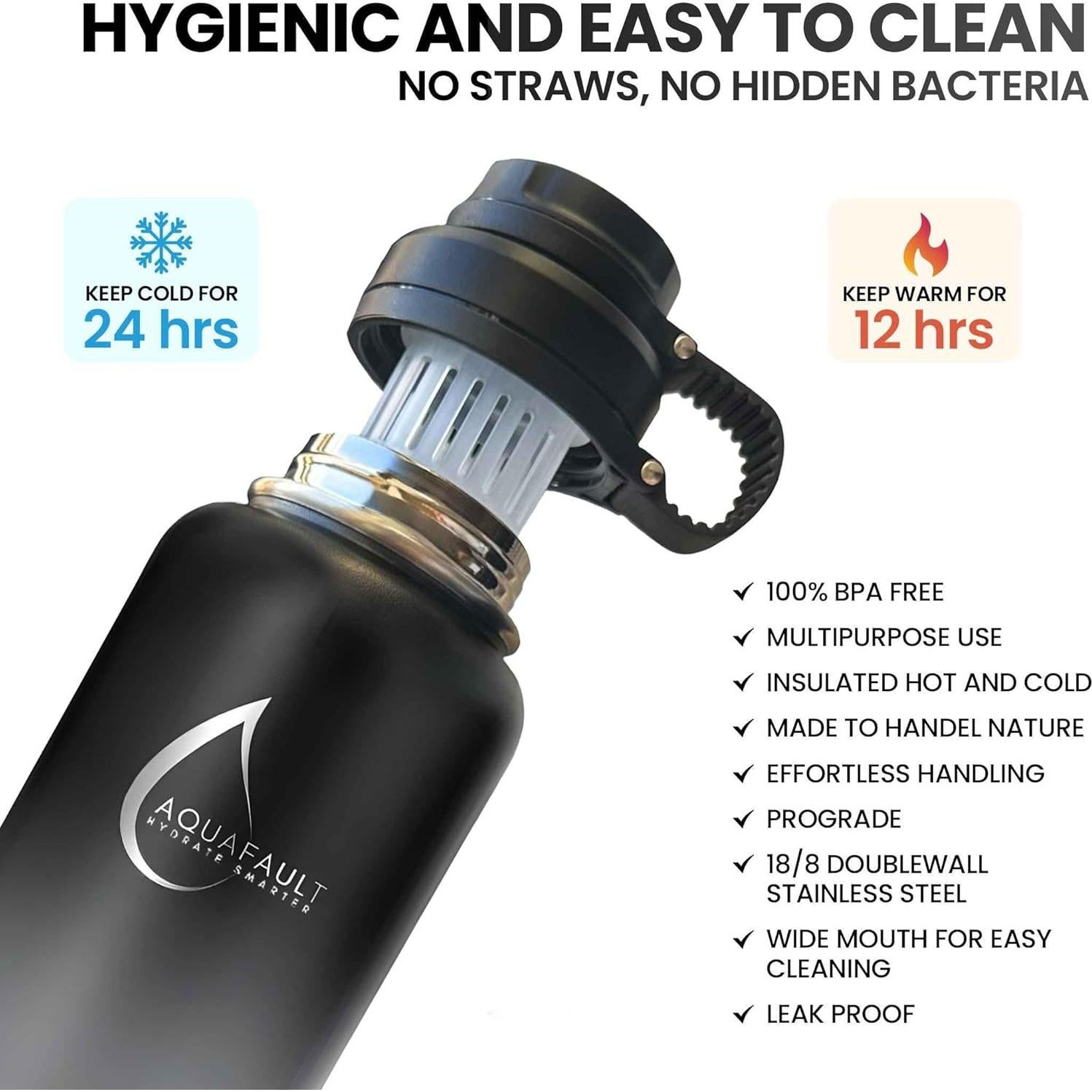 Botella Infusora Aquafault 1000ml Acero Inoxidable A Prueba de Fugas