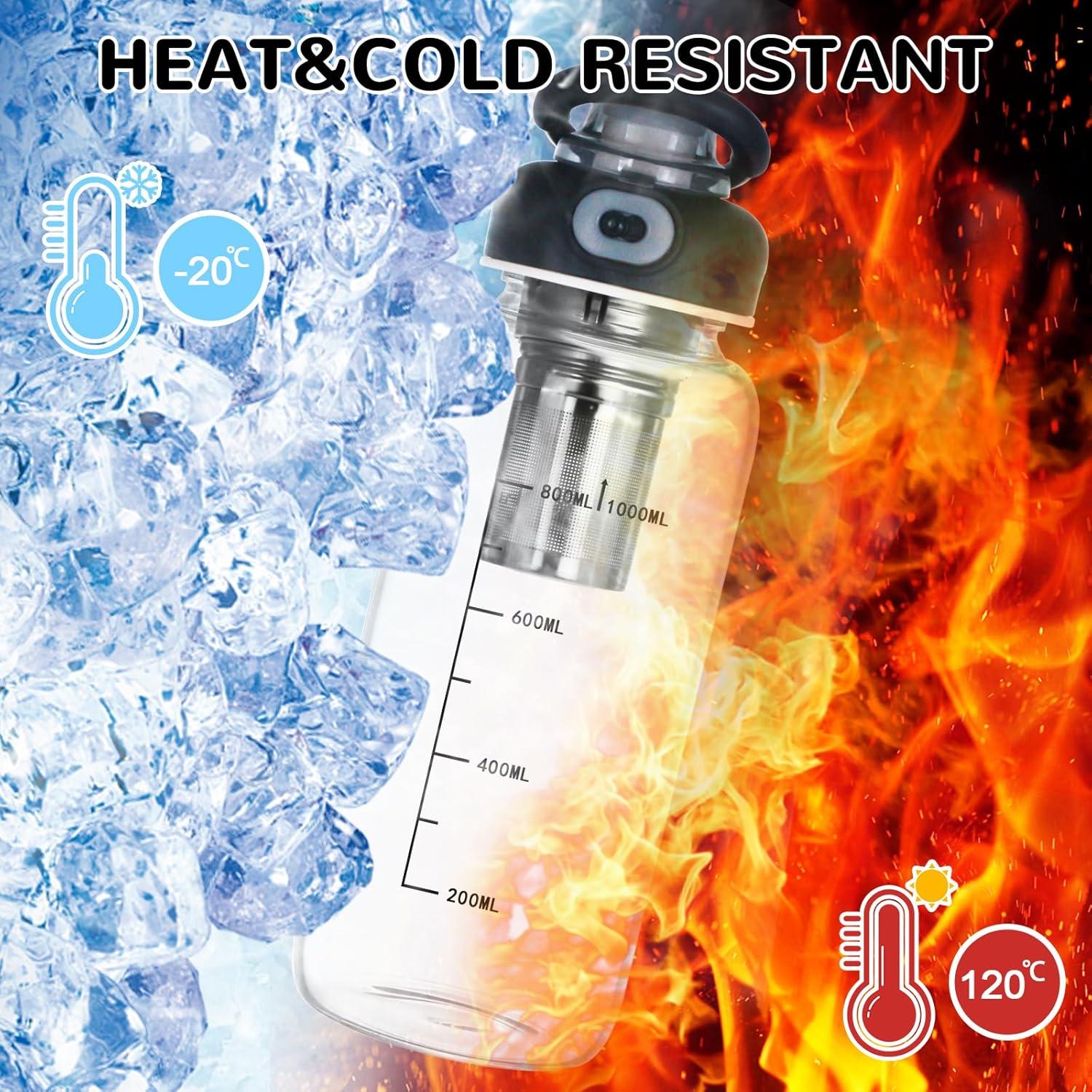 Botella de Agua de Vidrio 0.95L Wangsdjy con Colador de Té