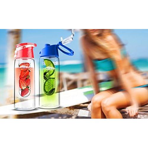 Botella Infusora de Agua Asobu Sabor a Fruta 590 ml Azul