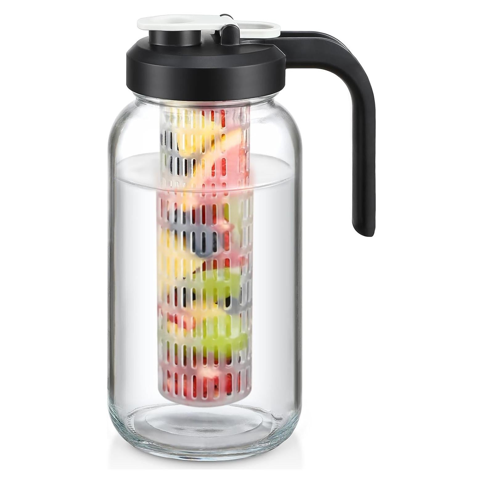 Jarra Infusora de Frutas AOZITA 2Qt Vidrio A Prueba de Fugas