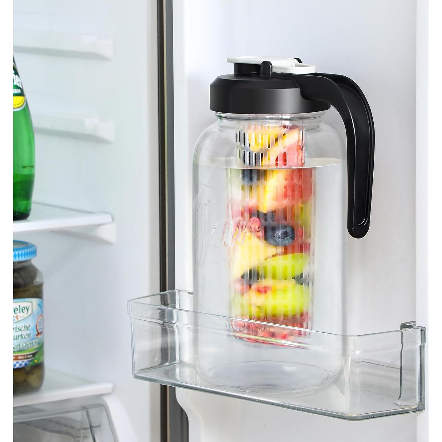 Jarra Infusora de Frutas AOZITA 2Qt Vidrio A Prueba de Fugas