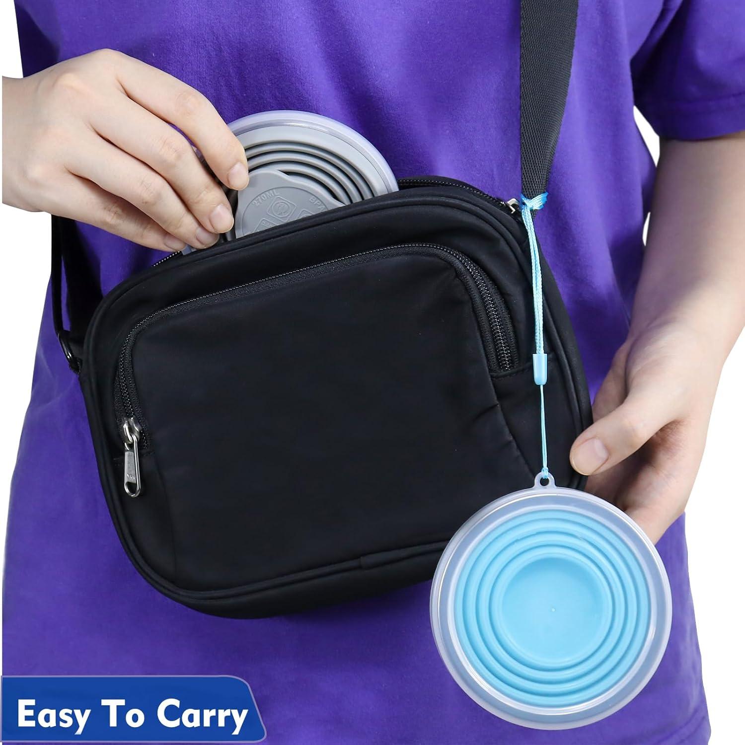 Tazas de Silicona Plegables Nanaborn 270ml para Camping - 2 Unidades