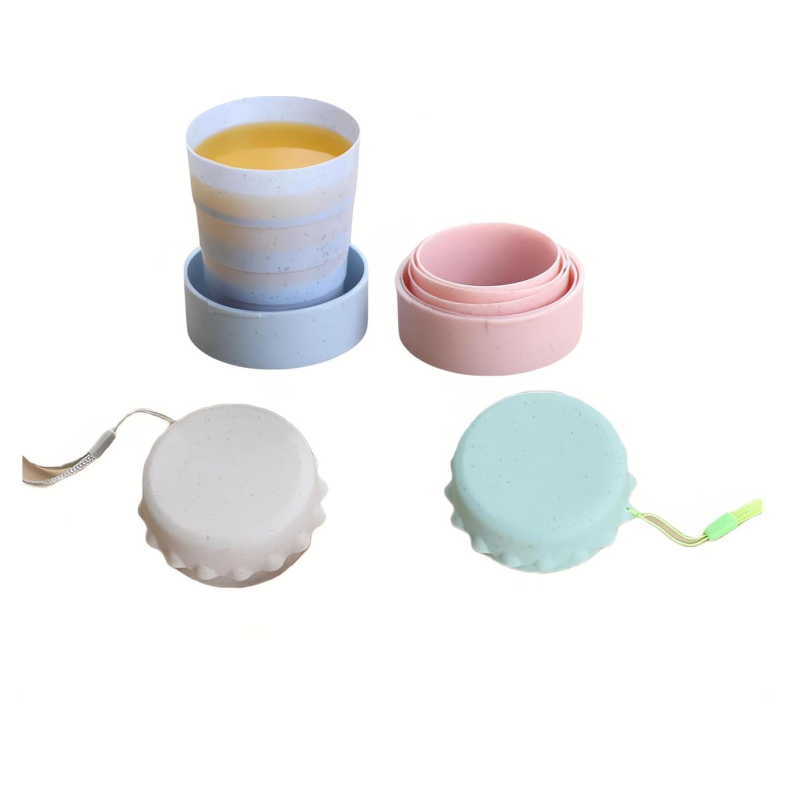 Taza de Viaje Plegable FANBODTA 130ml 4-Pack a Prueba de Fugas