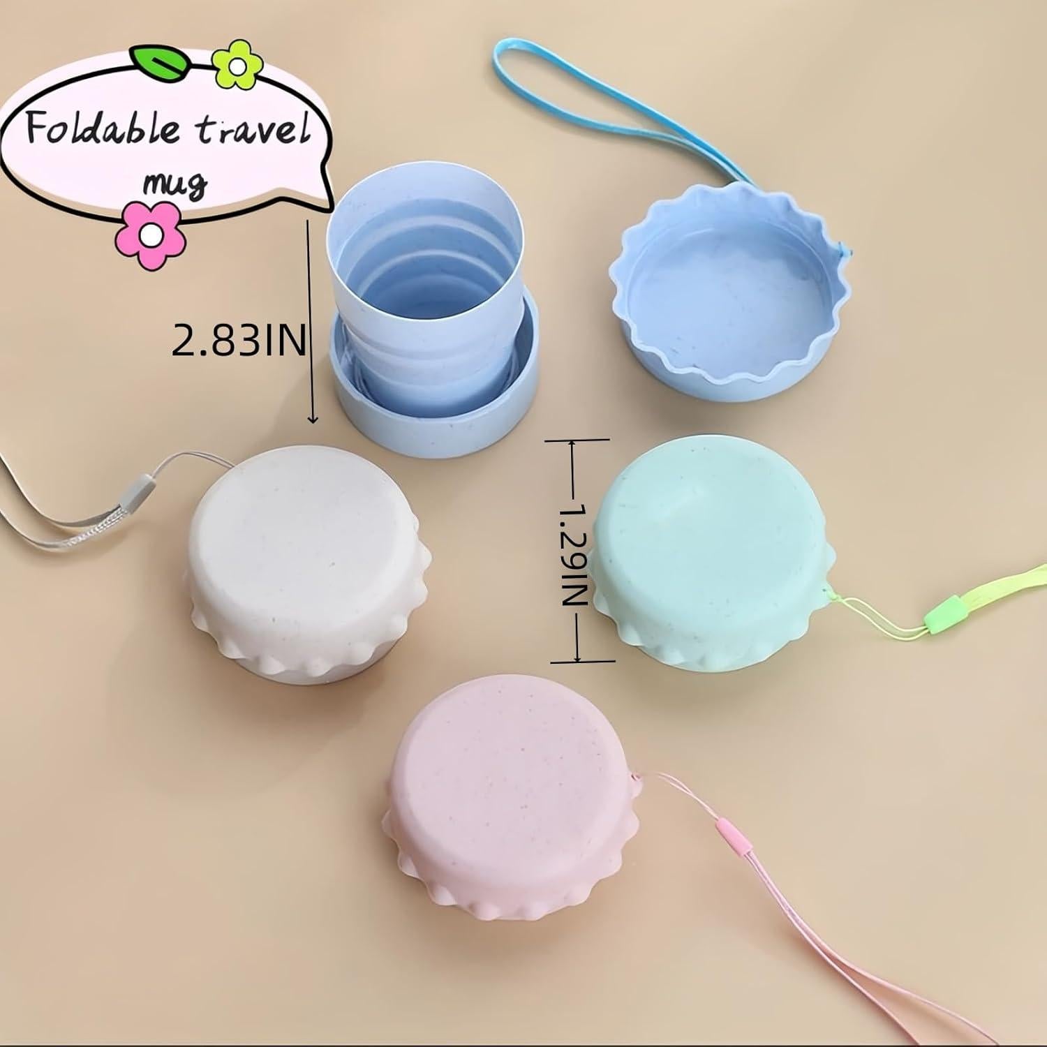 Taza de Viaje Plegable FANBODTA 130ml 4-Pack a Prueba de Fugas