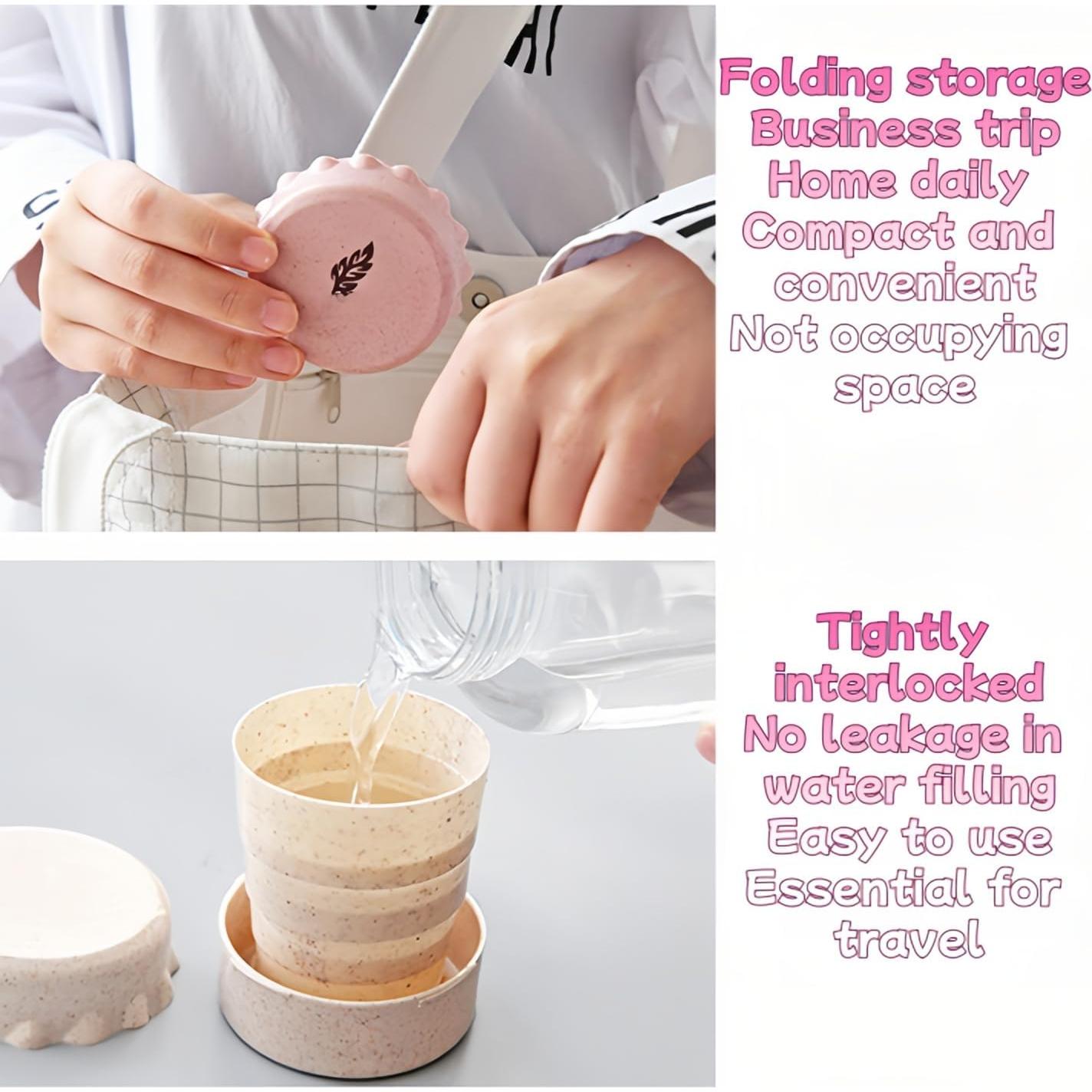 Taza de Viaje Plegable FANBODTA 130ml 4-Pack a Prueba de Fugas