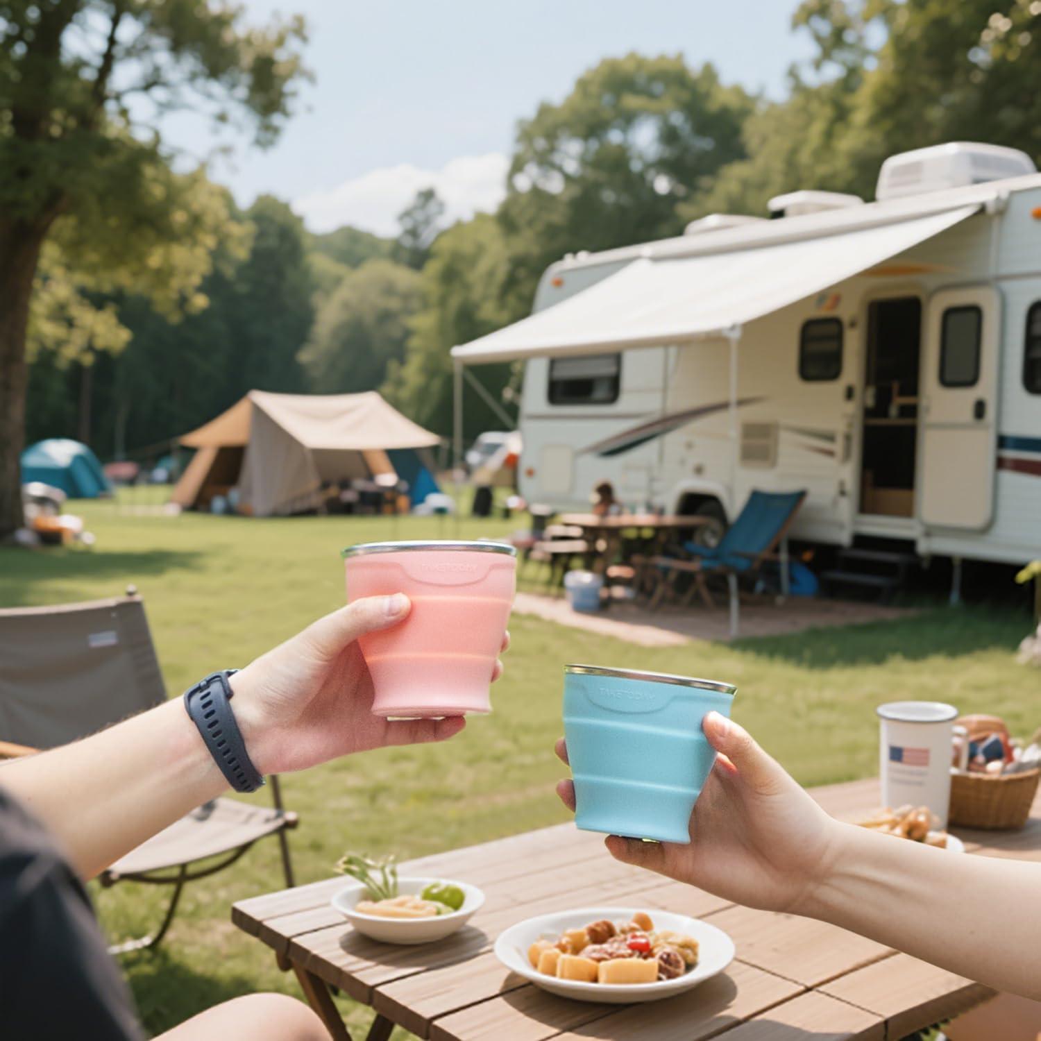 Taza de Viaje Plegable TakeToday 240ml Libre de BPA Marino