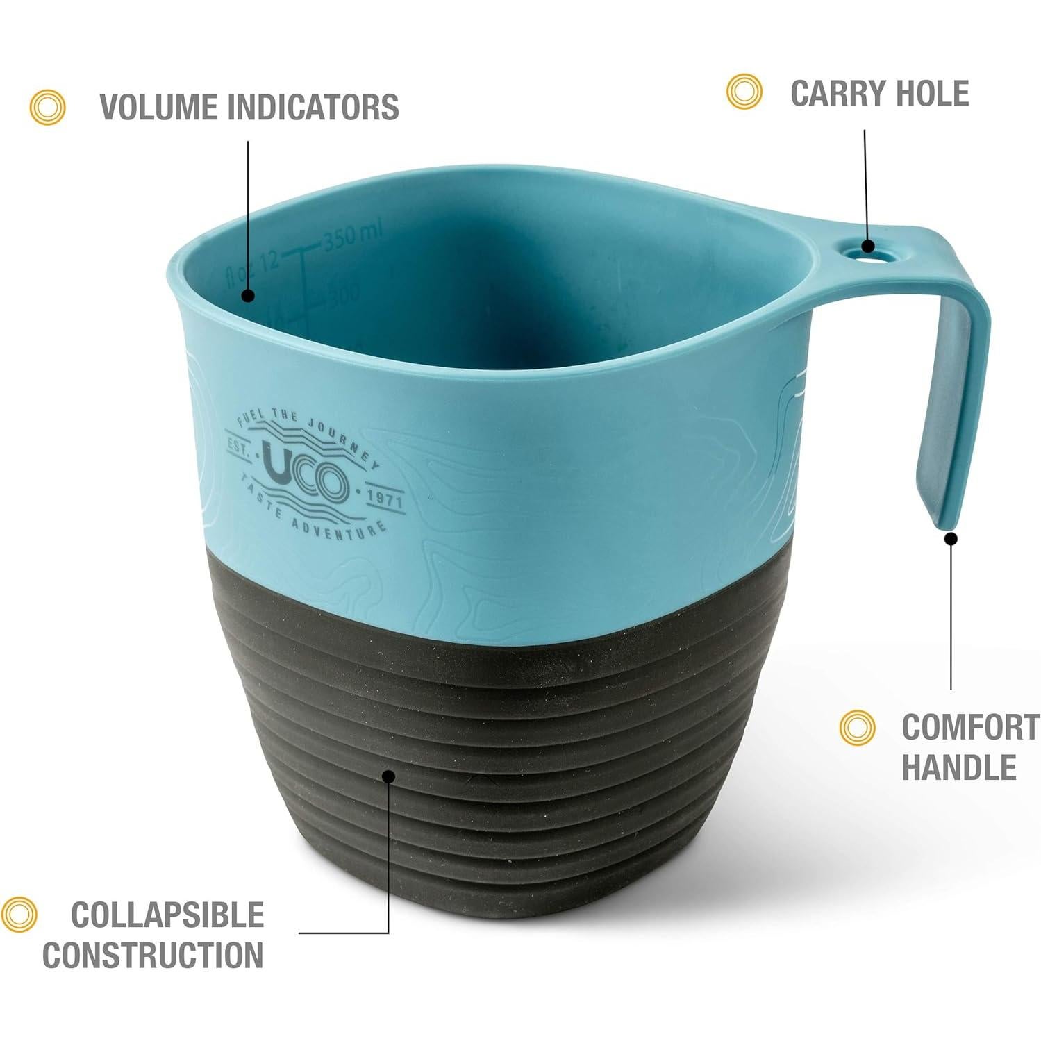 Taza de Camping Plegable UCO 340 ml Azul Clásico