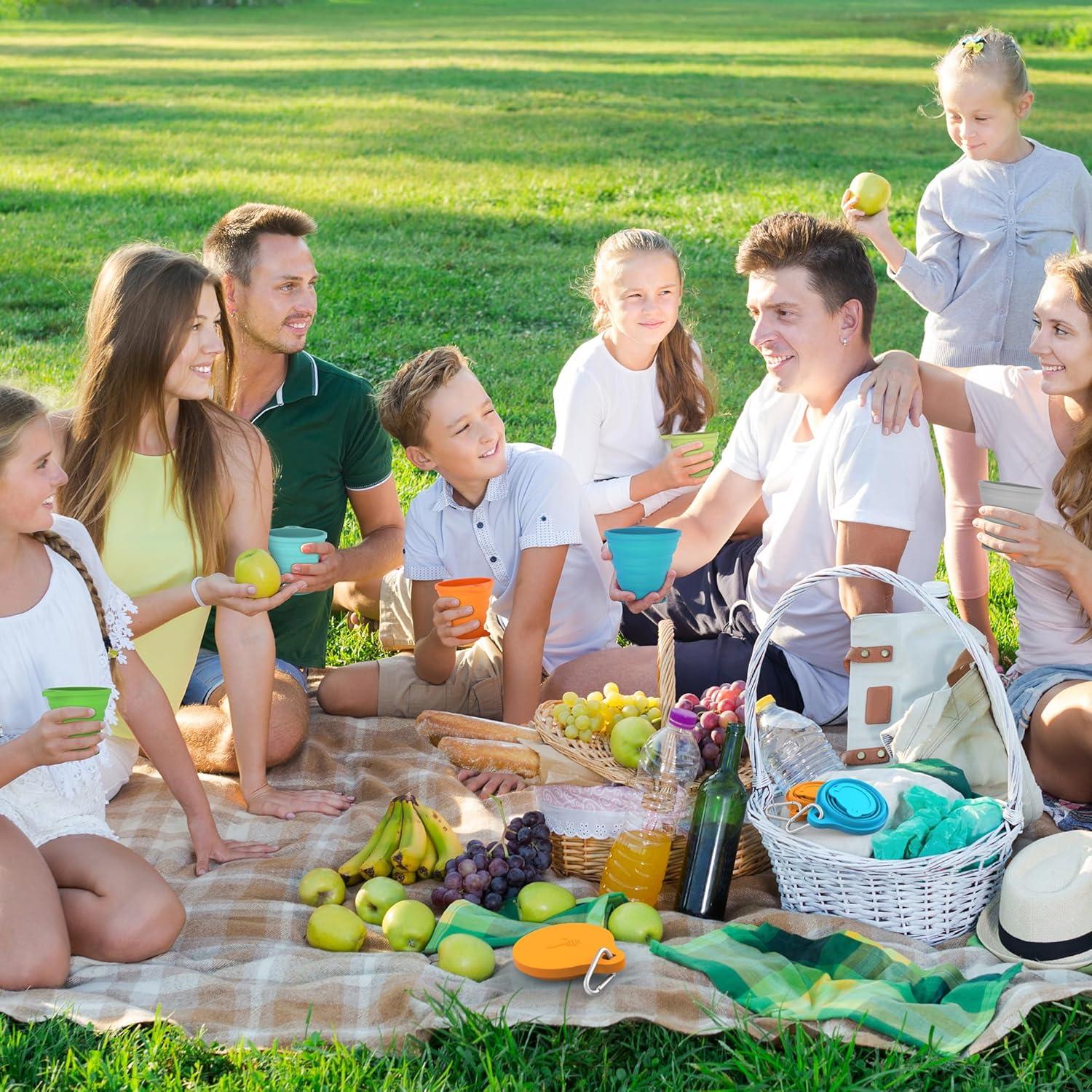 Taza Plegable de Silicona IYYI 180ml Azul-Naranja 2 Piezas