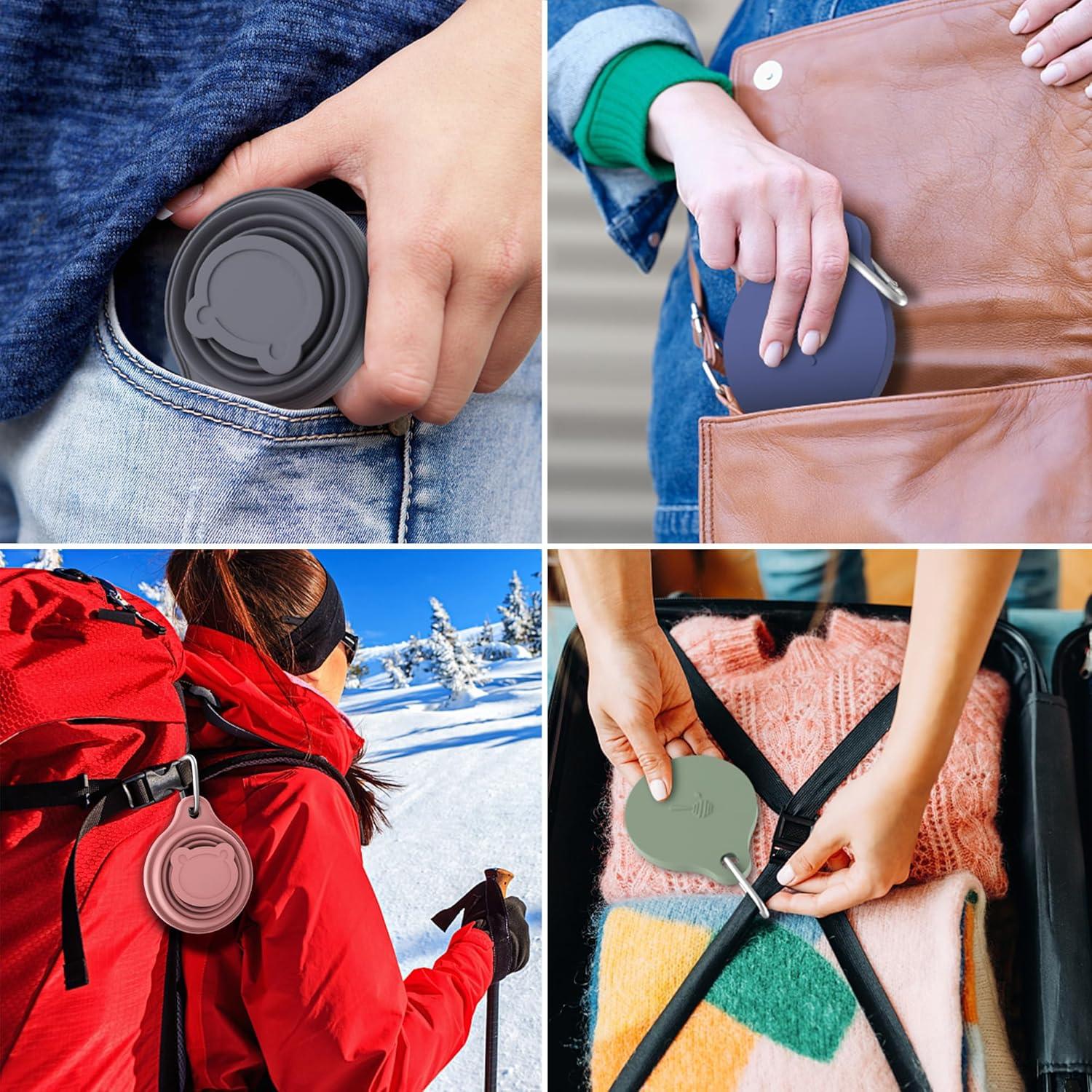 Taza Plegable de Silicona IYYI 180ml Azul-Naranja 2 Piezas