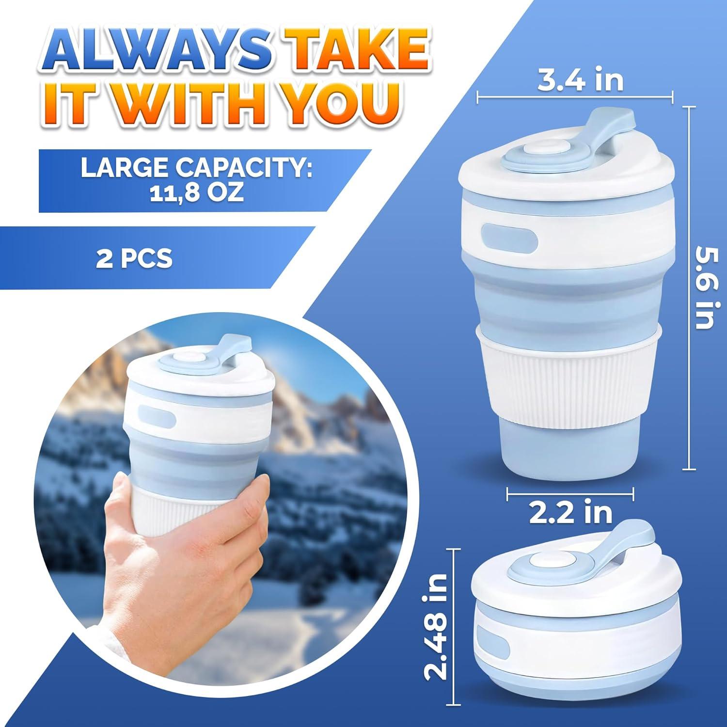 Tazas de Café Plegables Reutilizables Tesorrio 350ml - 2 Piezas