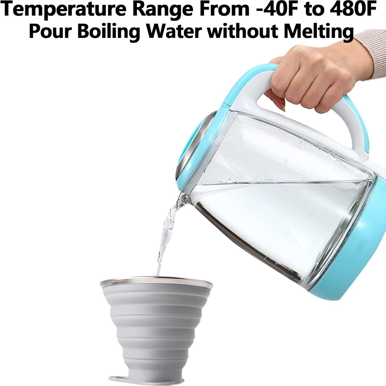 Taza Plegable de Silicona Litoexpe 2 Pack para Viaje 270ml