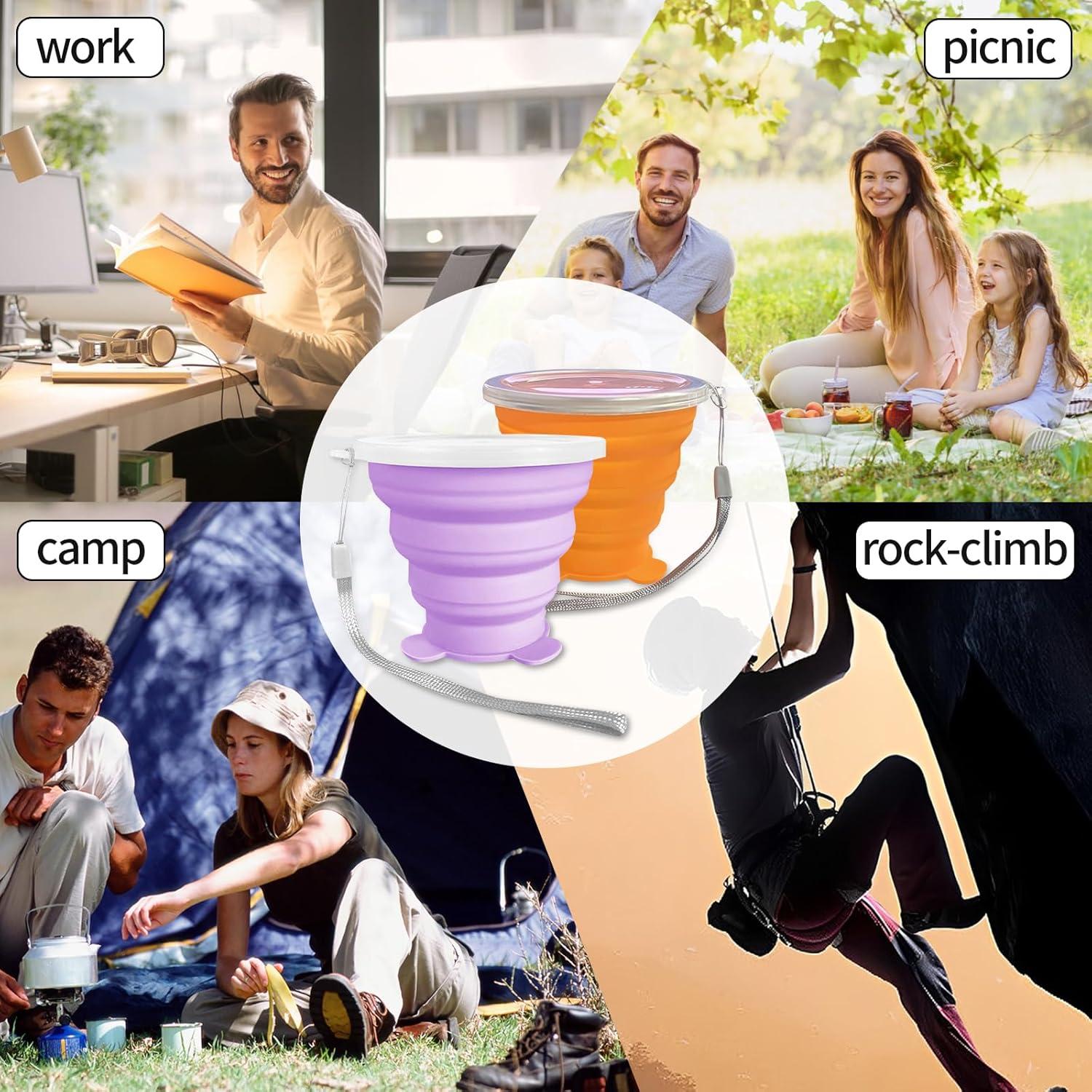 Tazas Plegables de Silicona Nintora-C 180ml - 2 Piezas