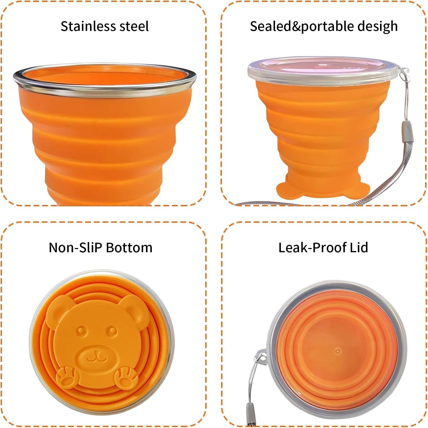 Tazas Plegables de Silicona Nintora-C 180ml - 2 Piezas