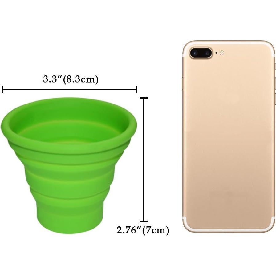 Taza Plegable de Silicona Ecoart Verde 150 ml para Camping