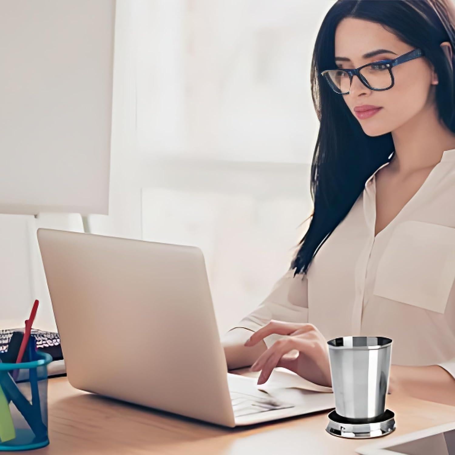 Tazas Plegables Guyuyii de Acero Inoxidable - 3 Piezas 75ml, 140ml, 240ml