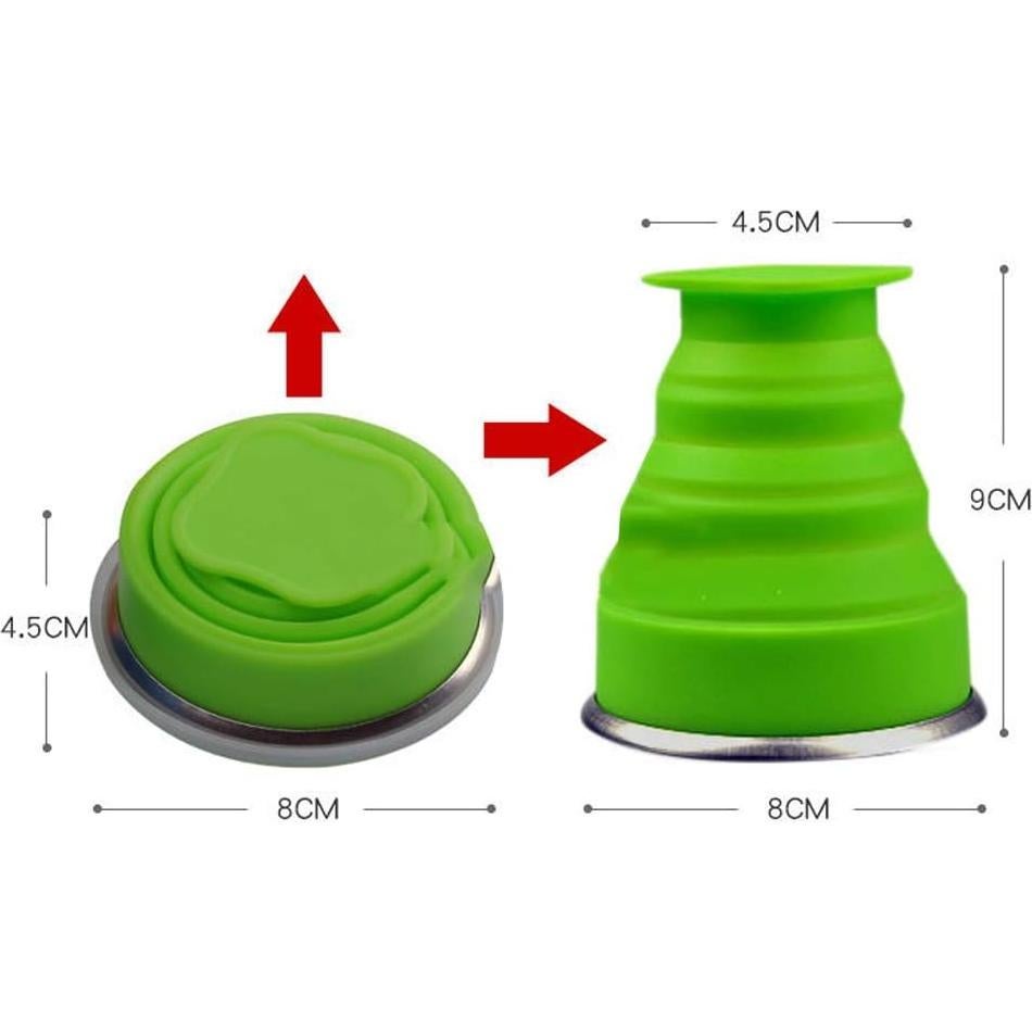 Set de 6 Tazas Plegables de Silicona JIELUO para Viaje 200 ml