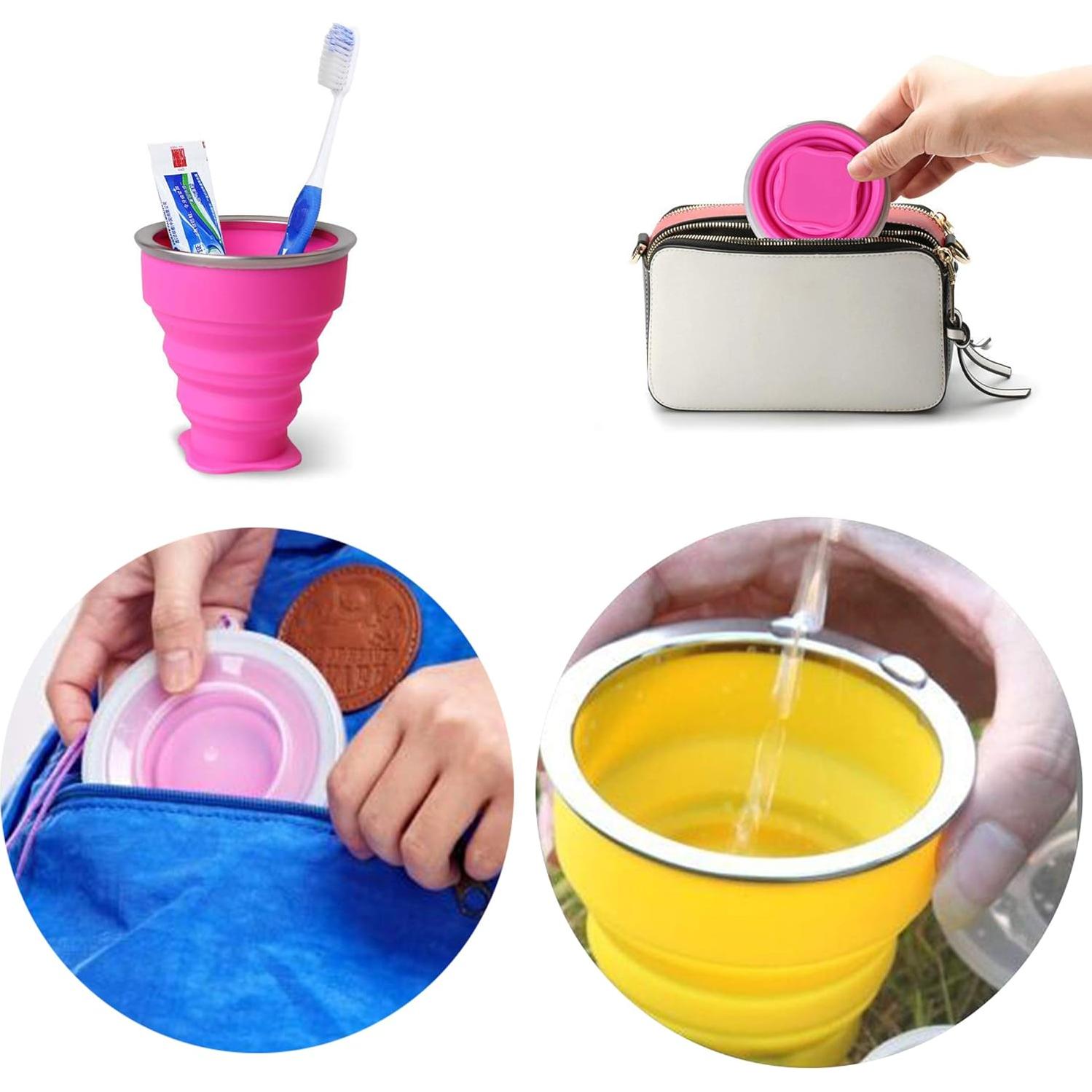 Paquete de 5 tazas colapsables Stouge 250ml para viaje