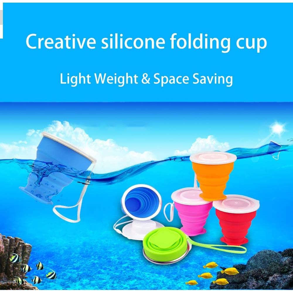 Paquete de 5 tazas colapsables Stouge 250ml para viaje