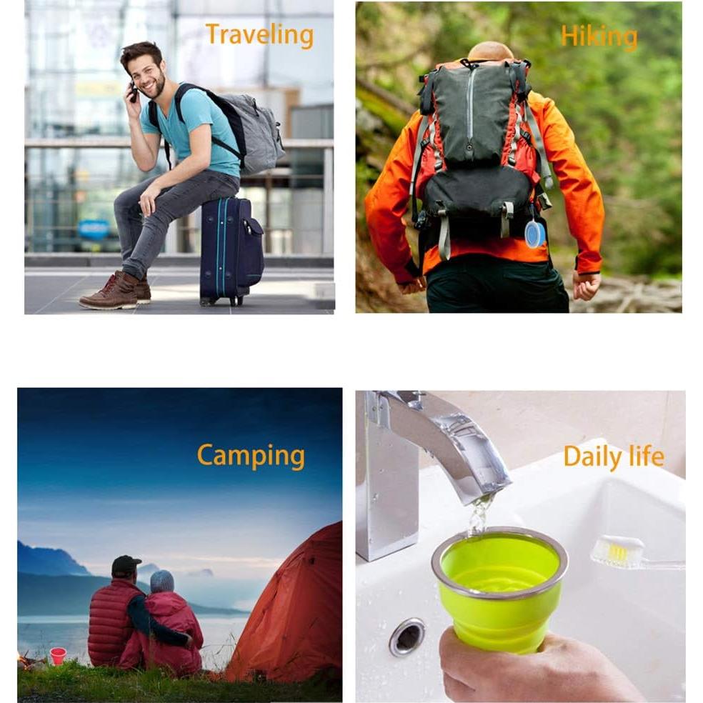 Paquete de 5 tazas colapsables Stouge 250ml para viaje