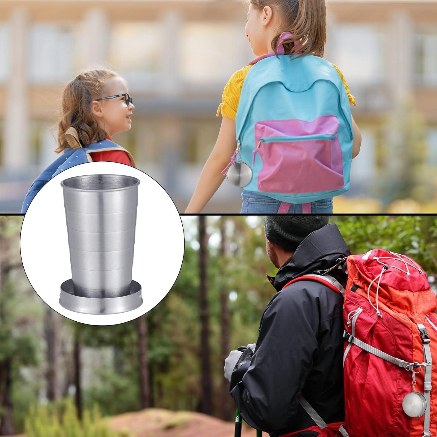 Tessco 6 Tazas Plegables de Acero Inoxidable 75 ml para Viaje