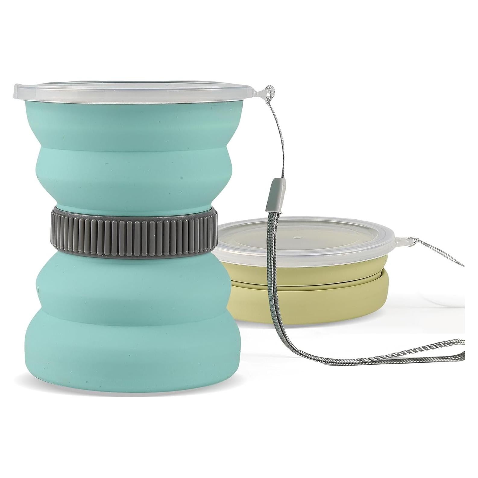 Taza Plegable IYYI 10.5oz Silicona Camping Verde Salvia